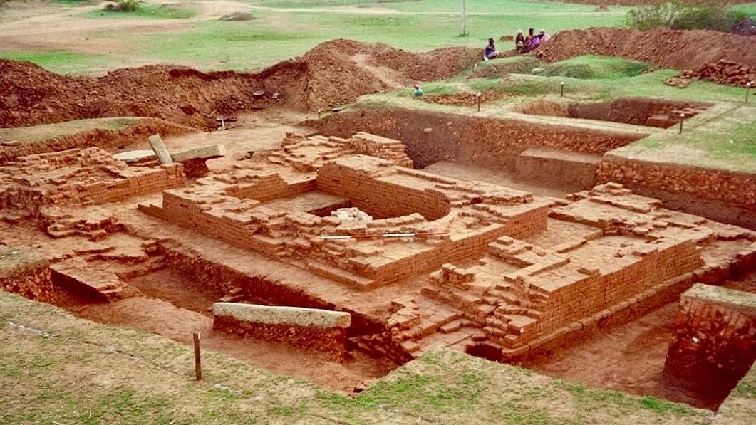 <div class="paragraphs"><p>Remnants of the prayer hall unearthed at Rajaghatta during the 2000-2004 excavations.</p></div>