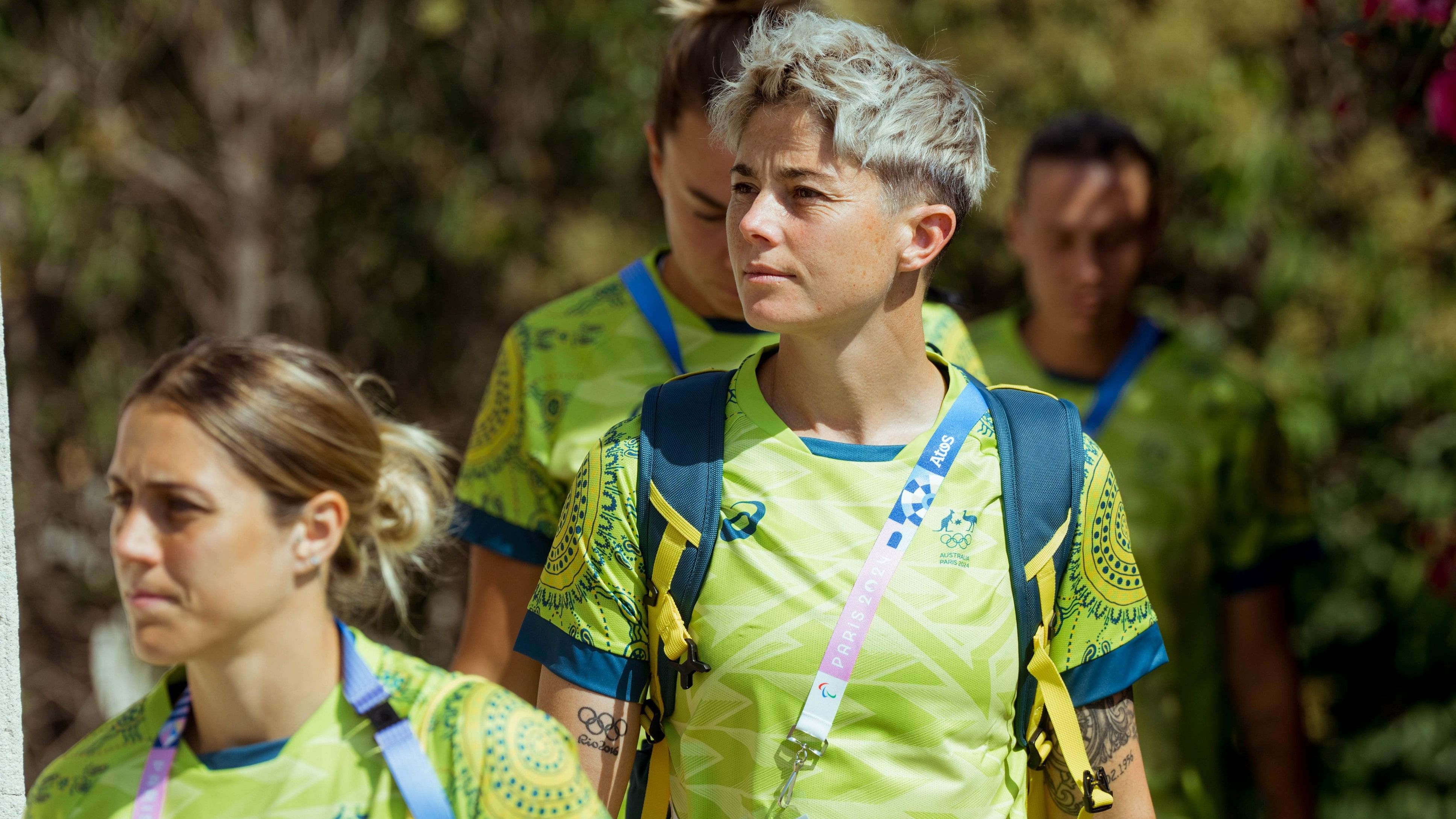 <div class="paragraphs"><p>Footballers of the Australian women's national team arrive in Paris for the Olympics.</p></div>