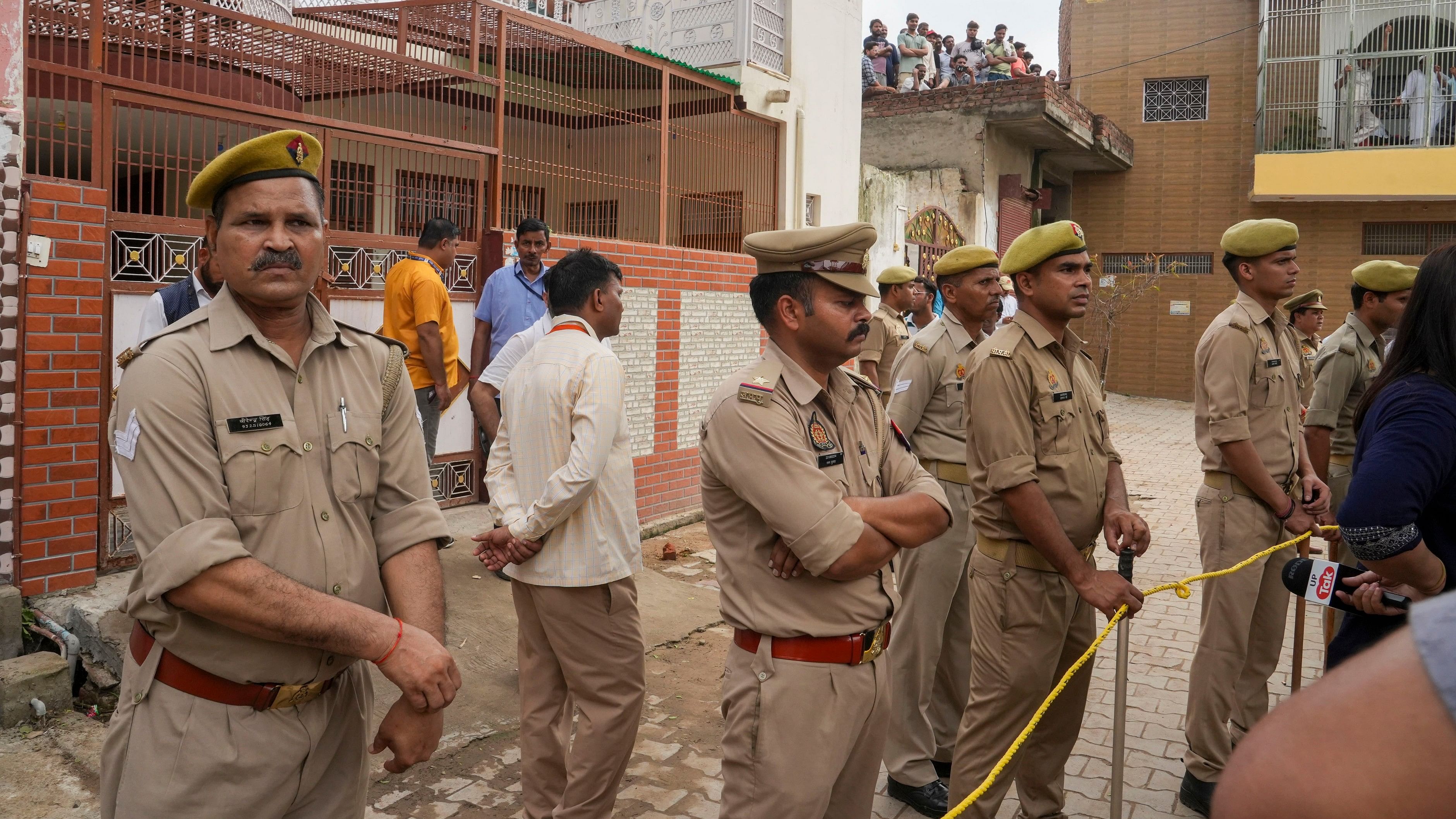 <div class="paragraphs"><p>Police personnel in Hathras.</p></div>