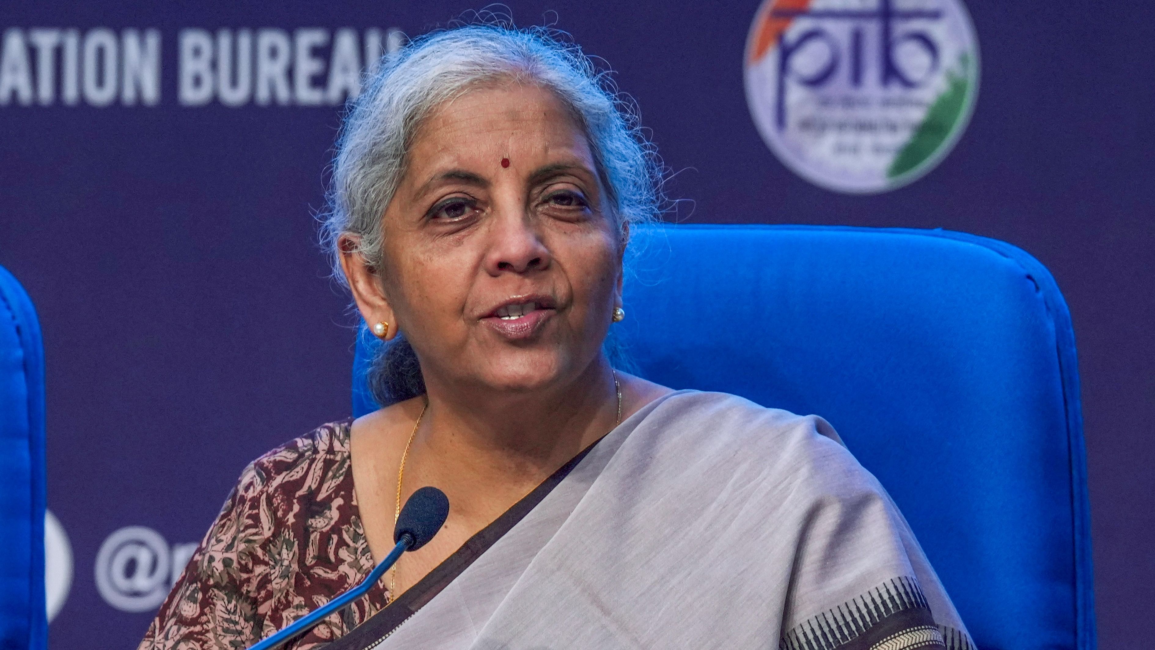 <div class="paragraphs"><p>Union Finance Minister Nirmala Sitharaman addresses a post Budget press conference at National Media Centre, in New Delhi, Tuesday.</p></div>