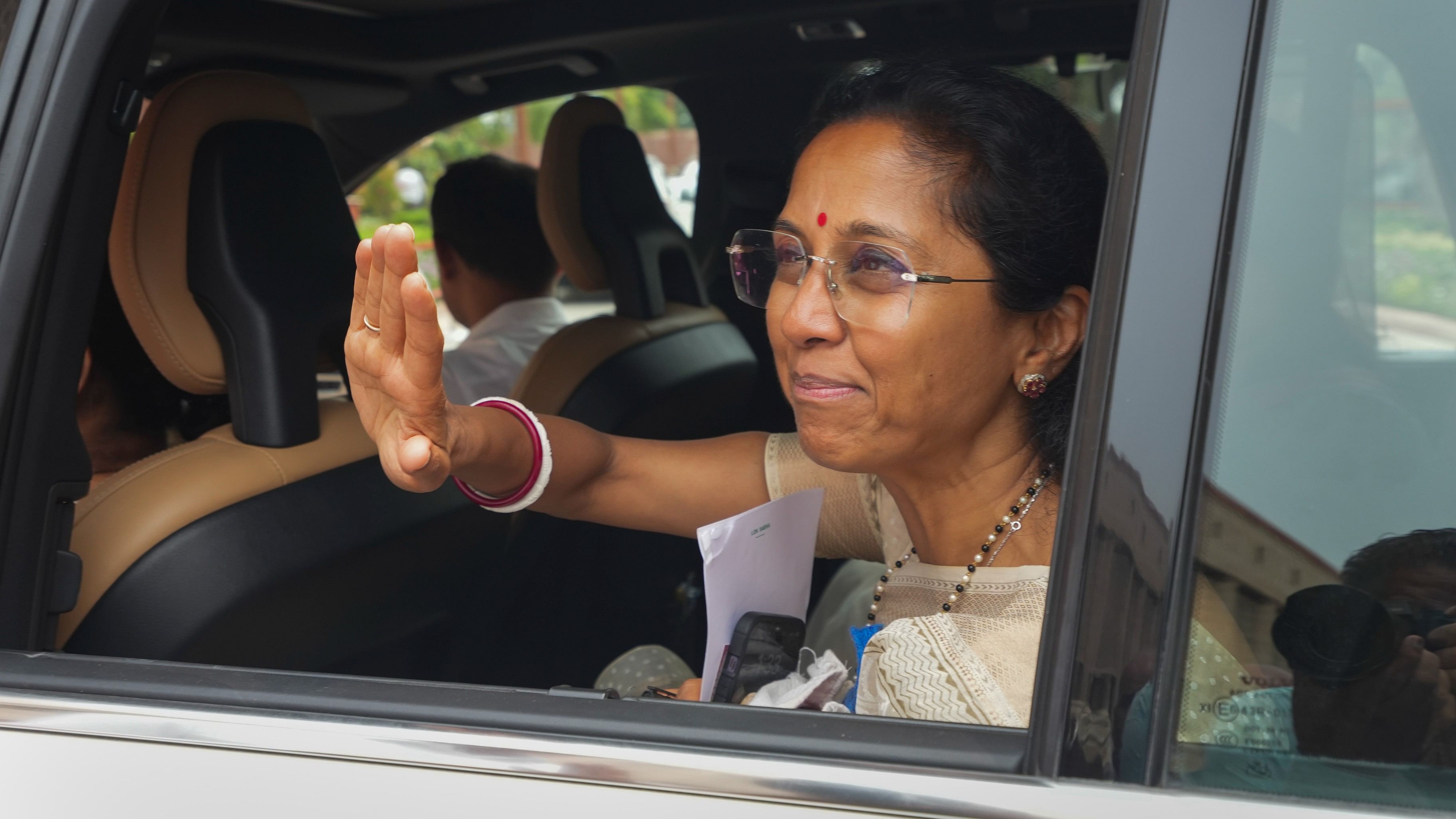 <div class="paragraphs"><p>NCP (SP) MP Supriya Sule leaves after attending the ongoing Parliament session</p></div>