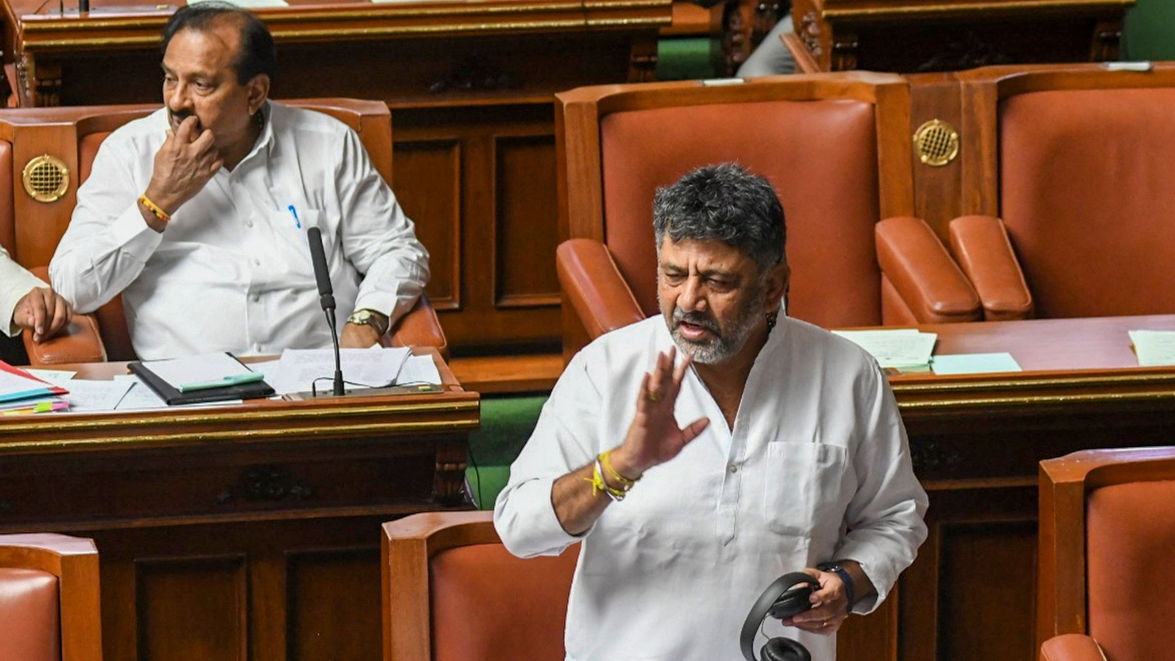 <div class="paragraphs"><p>Karnataka Deputy Chief Minister D K Shivakumar speaks during the Assembly session, at Vidhan Soudha in Bengaluru, Tuesday, July 16, 2024. </p></div>