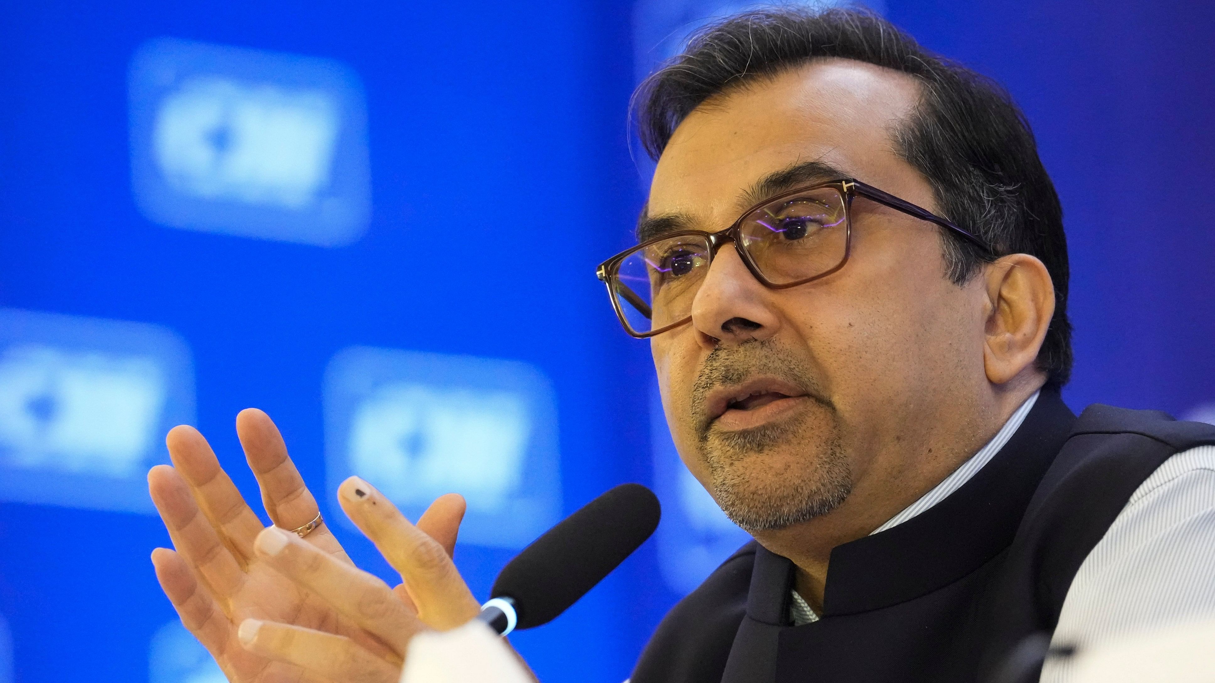 New Delhi: Confederation of Indian Industry (CII) President Sanjiv Puri addresses a press conference, in New Delhi, Thursday, June 13, 2024. (PTI Photo/Kamal Kishore) (PTI06_13_2024_000189A)