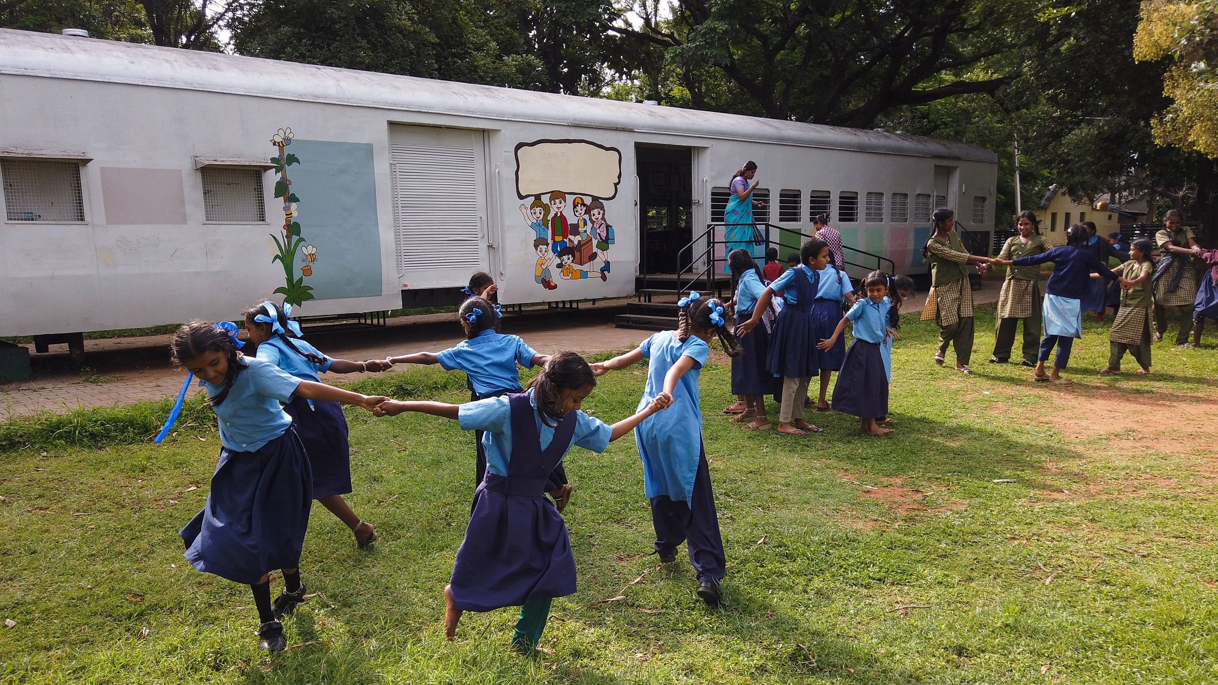 Students at the government school in Mysuru. Photos by author