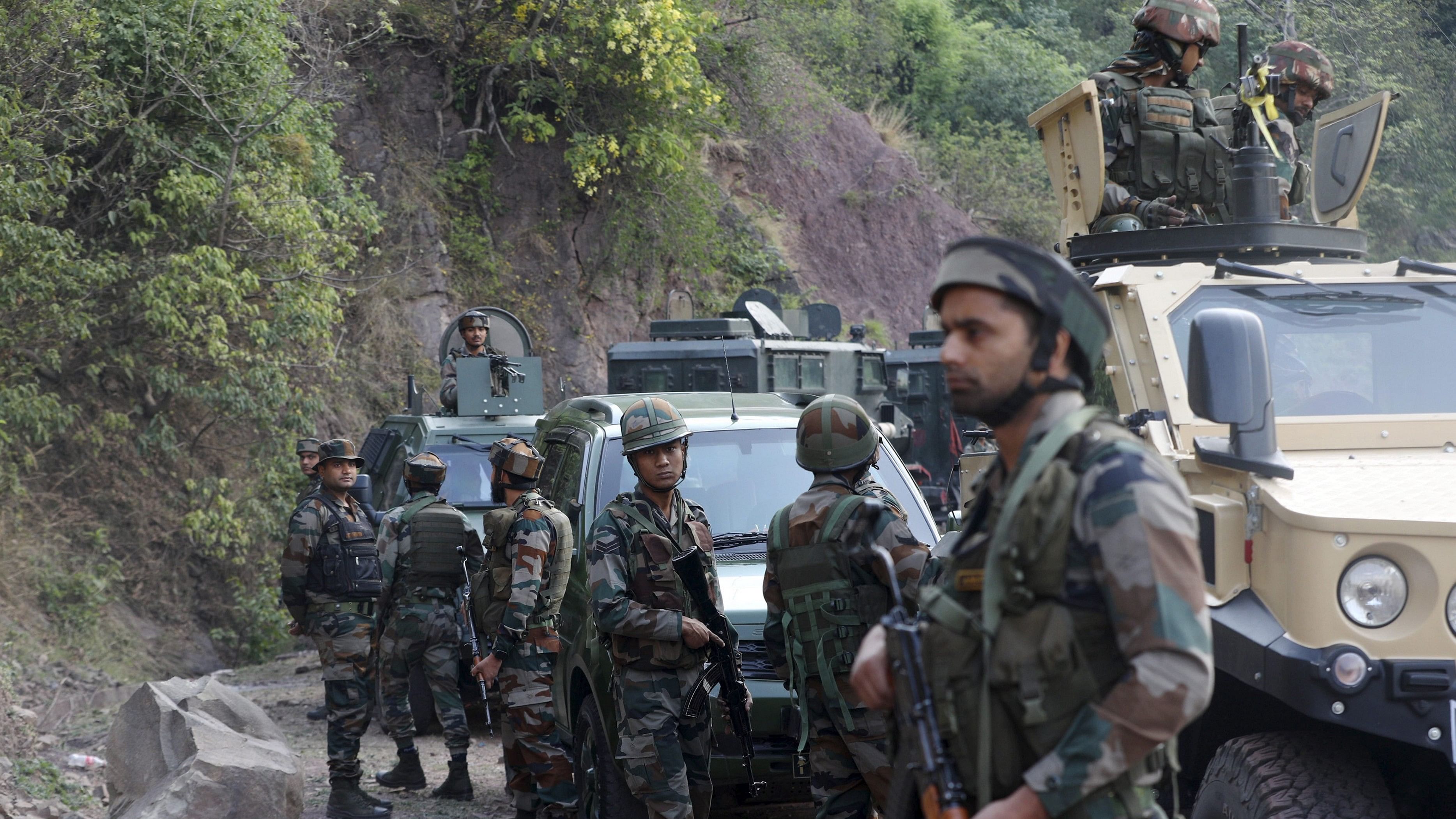 <div class="paragraphs"><p> Army personnel during a search operation in Jammu and Kashmir.</p></div>