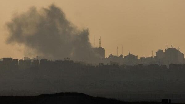 <div class="paragraphs"><p>Smoke rises from Gaza, amid the Israel-Hamas conflict, near the Israel-Gaza border, as seen from Israel.&nbsp;</p></div>