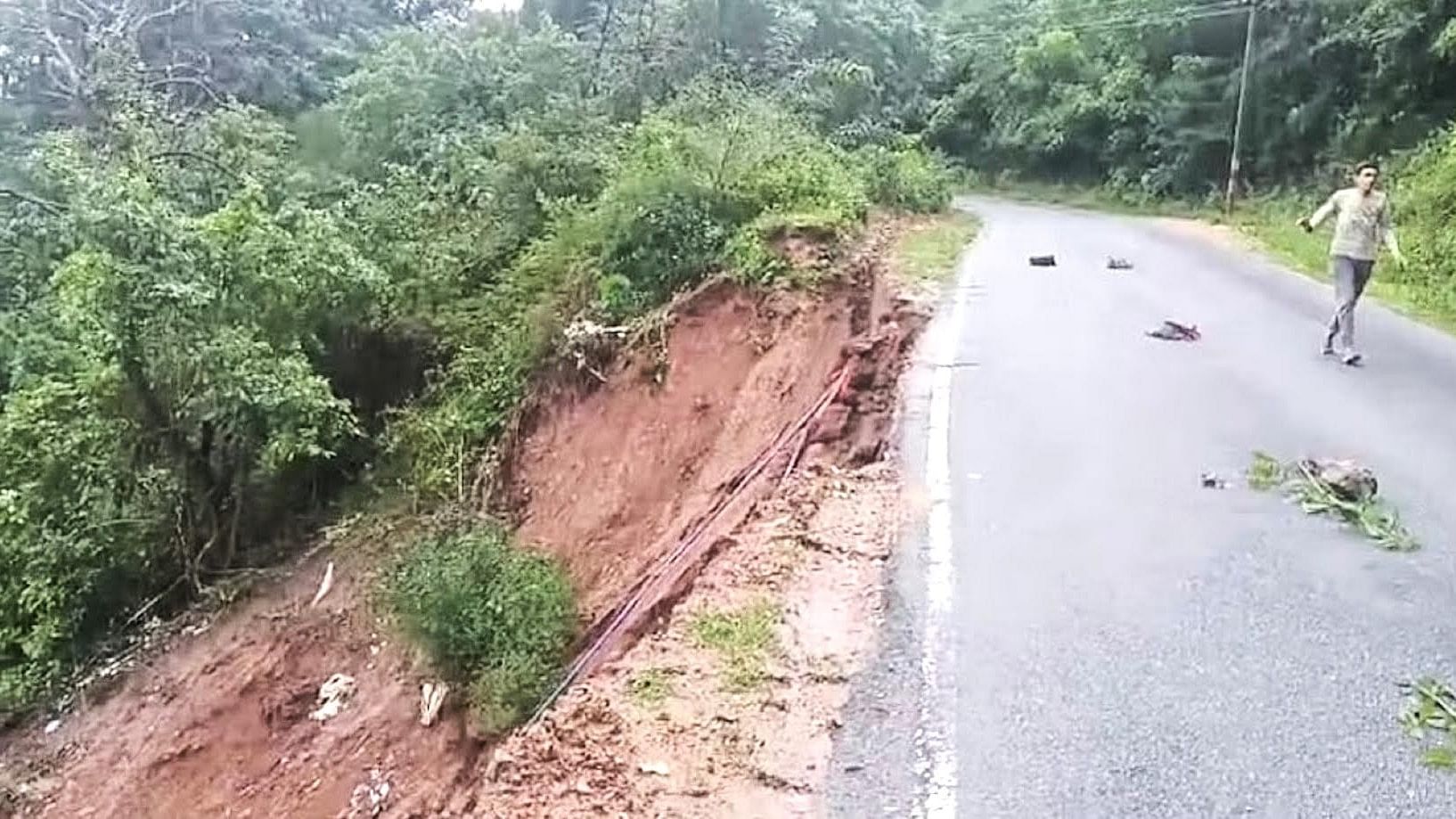 <div class="paragraphs"><p>Damaged part of the road along the&nbsp;Koppa-Chikkamagaluru highway </p></div>