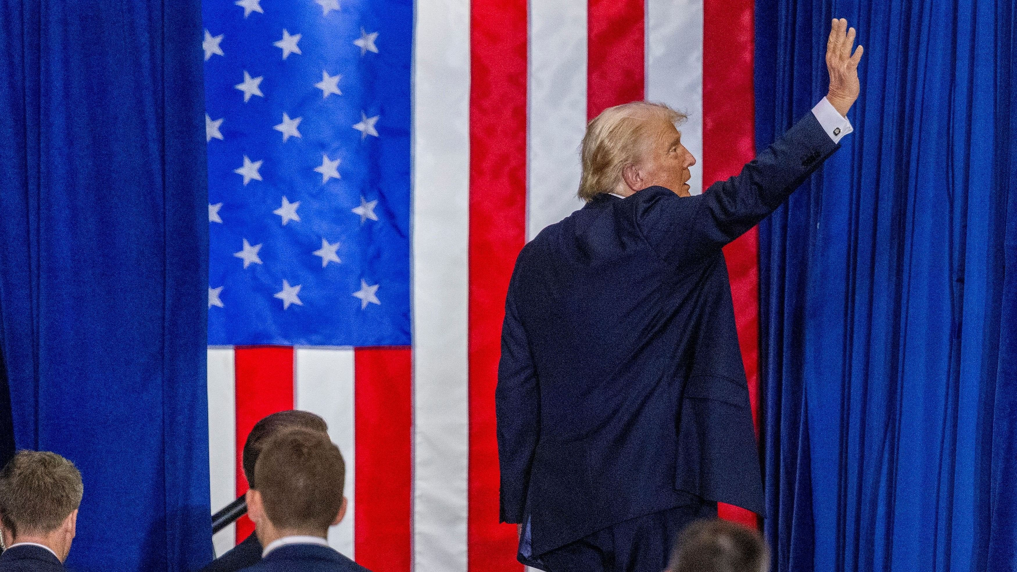 <div class="paragraphs"><p>Republican presidential nominee and former US President Donald Trump waves after speaking at a rally in St. Cloud, Minnesota, US July 27, 2024.</p></div>