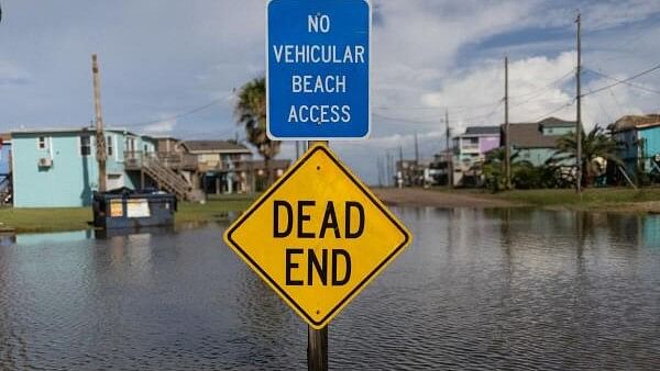 <div class="paragraphs"><p>Flood waters surround homes in the aftermath of Hurricane Beryl in Surfside Beach, Texas, U.S., July 8, 2024.</p></div>