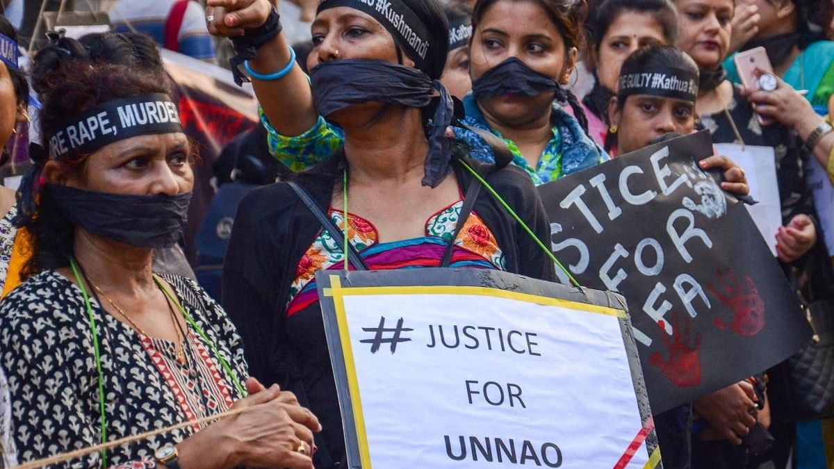 <div class="paragraphs"><p>Girl students and women take part in a protest demonstration seeking justice for the victims of Unnao rape case, in Kolkata.</p></div>