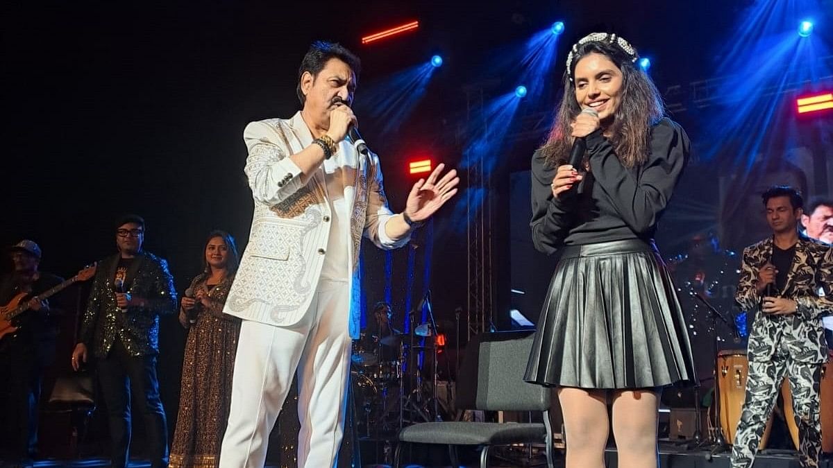 Kumar Sanu with his daughter Shannon K.