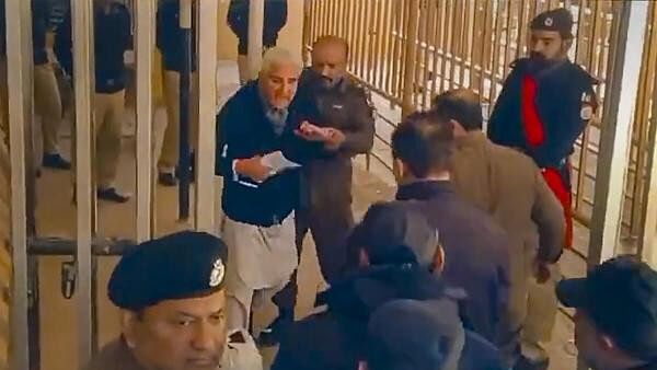 <div class="paragraphs"><p>Pakistan Tehreek-e-Insaf (PTI) party's Vice Chairman and former foreign minister Shah Mahmood Qureshi being arrested by the police officials. Qureshi, who was last week granted bail in the cipher case by the Supreme Court, was re-arrested outside the Adiala jail on Wednesday.</p></div>