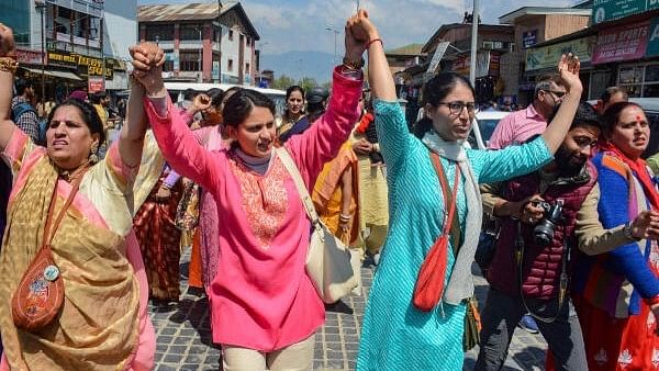 <div class="paragraphs"><p>File photo of Kashmiri Pandits participating in a religious procession in Srinagar.</p></div>