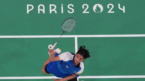 <div class="paragraphs"><p>Tanisha Crasto of India in action during the Group C match with Ashwini Ponnappa of India against So Yeong Kim of South Korea and Hee Yong Kong of South Korea.</p></div>