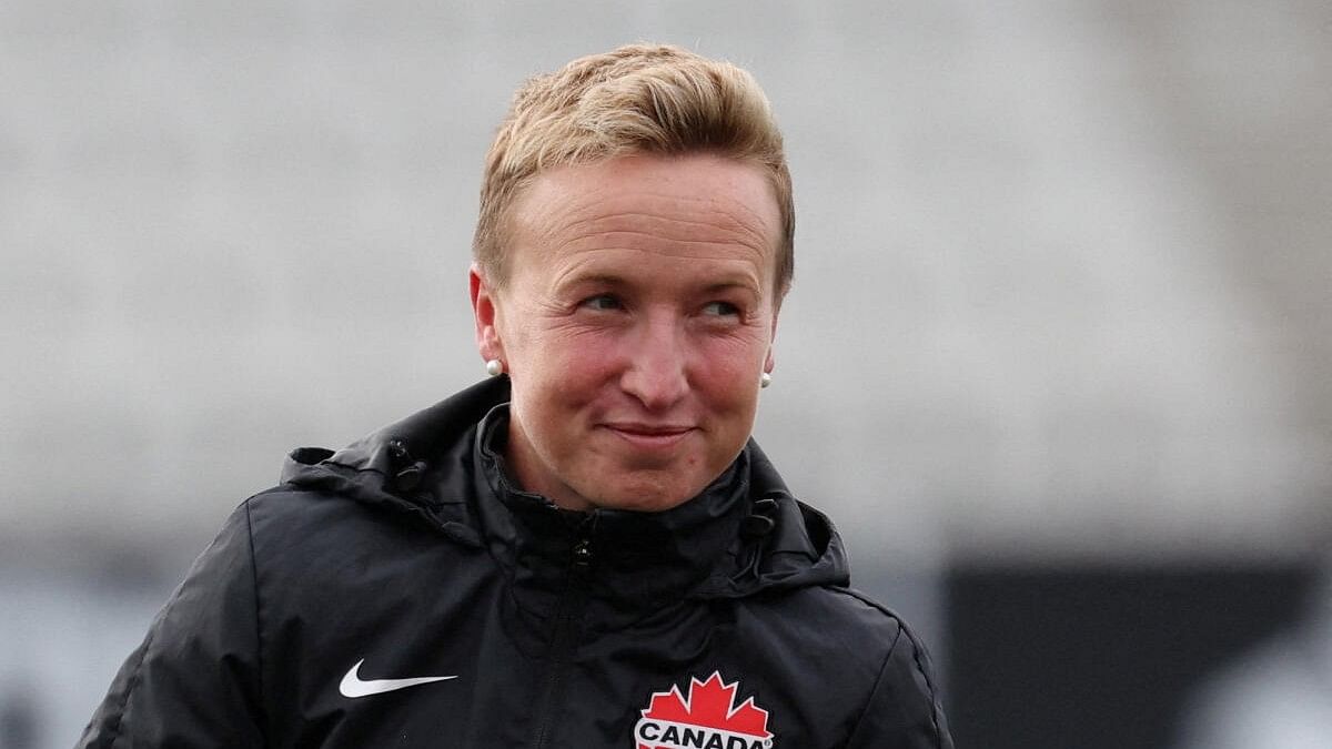 <div class="paragraphs"><p>Canada coach Bev Priestman during training.</p></div>