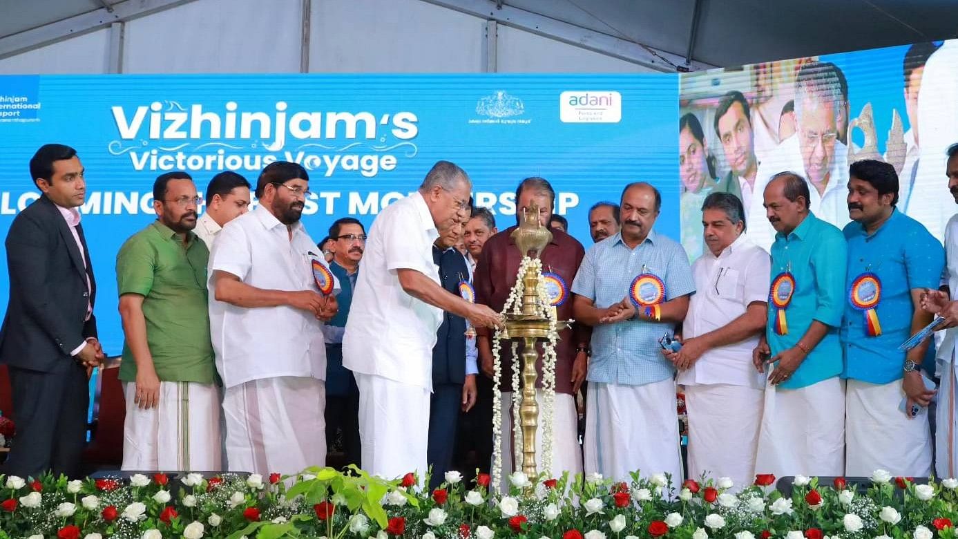 <div class="paragraphs"><p>The ceremony was held in the presence of Union Minister for Ports, Shipping, and Waterways Sarbananda Sonowal, Kerala Assembly Speaker A N Shamseer, state Ports Minister V N Vasavan and his cabinet colleagues K N Balagopal, V Sivankutty, K Rajan and G R Anil, UDF MLA M Vincent and APSEZ Managing Director Karan Adani.</p></div>