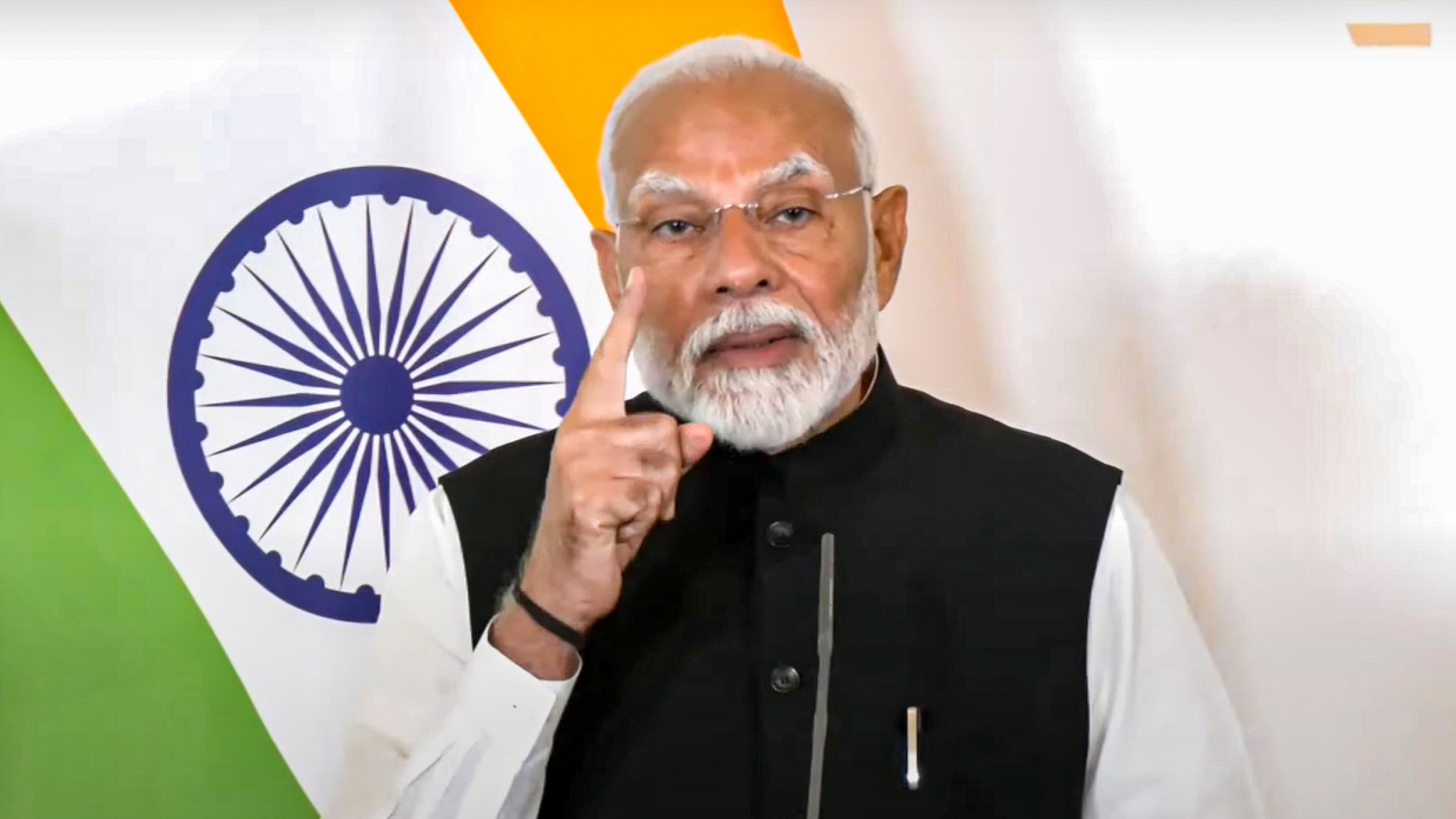 <div class="paragraphs"><p> Prime Minister Narendra Modi along with Austrian Chancellor Karl Nehammer (unseen) addresses a joint press meet, in Vienna, Austria, Wednesday, July 10, 2024. </p></div>