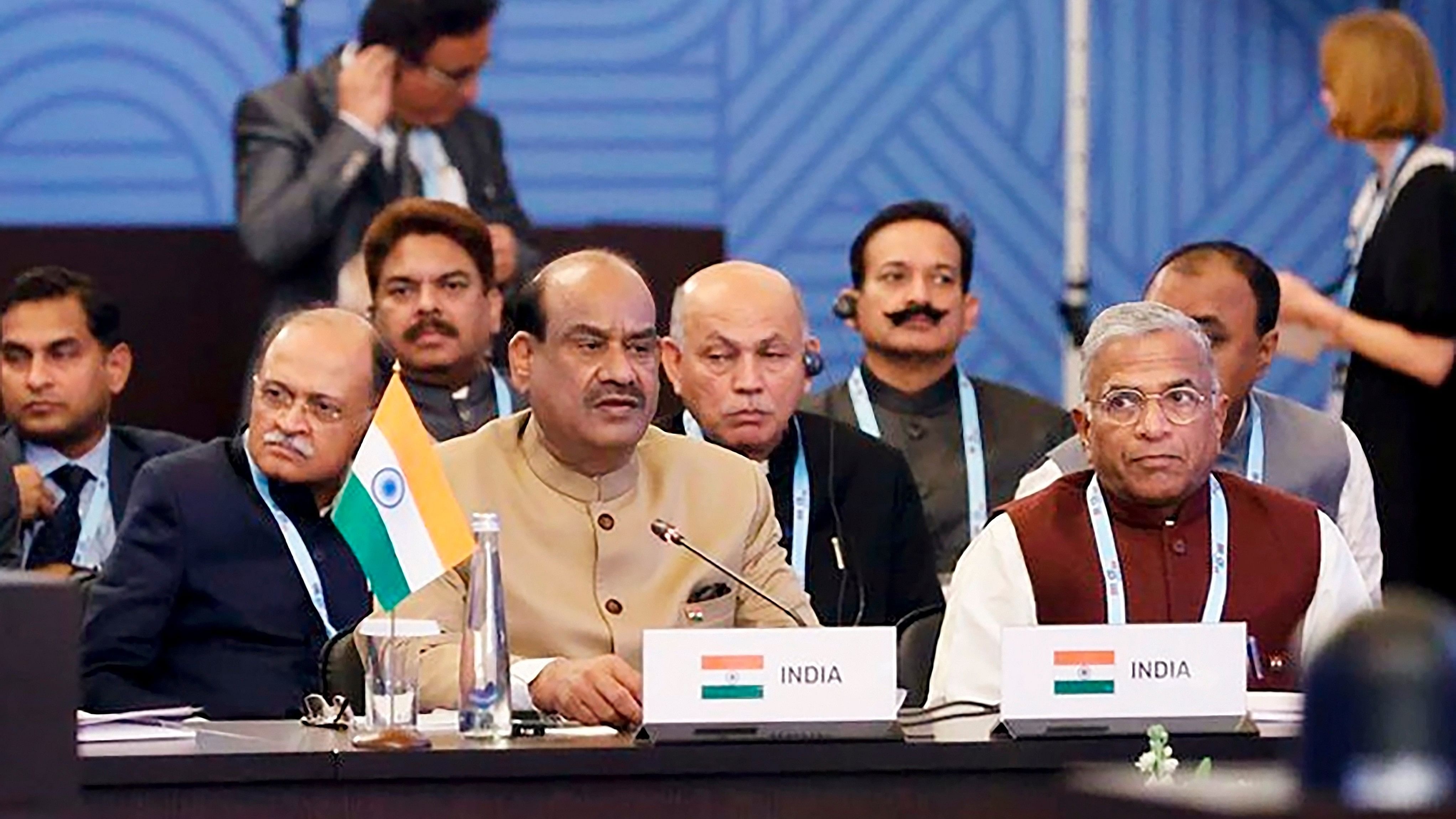 <div class="paragraphs"><p> Lok Sabha Speaker Om Birla addresses the Plenary Session on the sidelines of the 10th BRICS Parliamentary Forum meeting on 'The Role of parliaments in countering the fragmentation of the multilateral trade system and overcoming threats related to the consequences of global crisis', in St. Petersburg, Russia, Friday, July 12, 2024. </p></div>