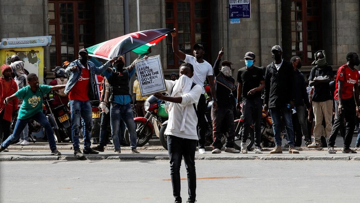 <div class="paragraphs"><p>People attend a demonstration over police killings of people protesting against the imposition of tax hikes by the government, in Nairobi, Kenya.</p></div>