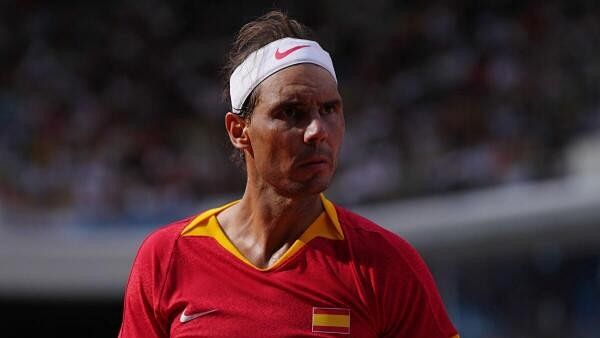 <div class="paragraphs"><p>Rafael Nadal of Spain reacts during his first round match against Marton Fucsovics of Hungary.</p></div>