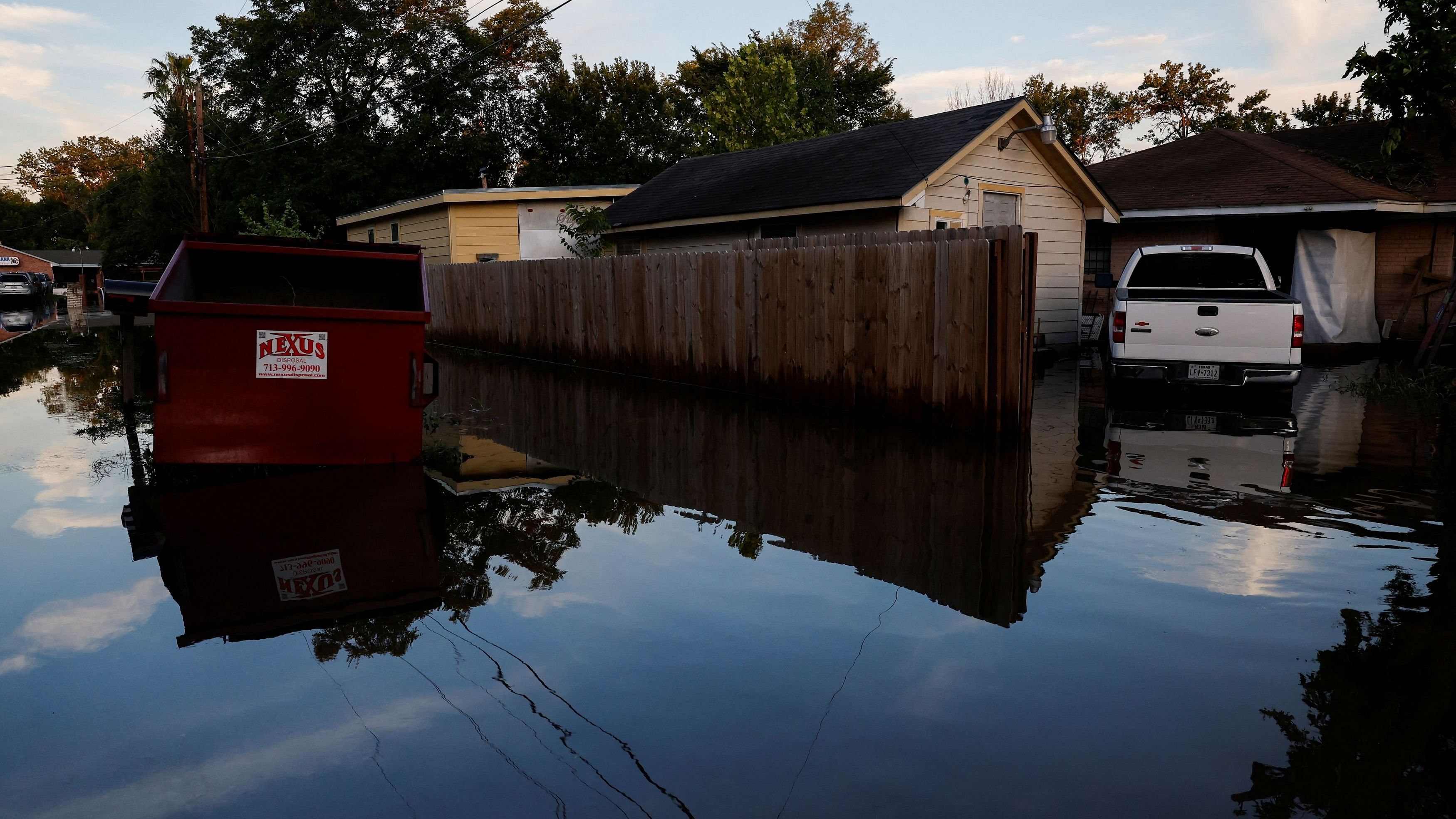 <div class="paragraphs"><p>Floodwaters surround homes in the aftermath of Hurricane Beryl, in Houston, Texas, US, on July 8, 2024. </p></div>