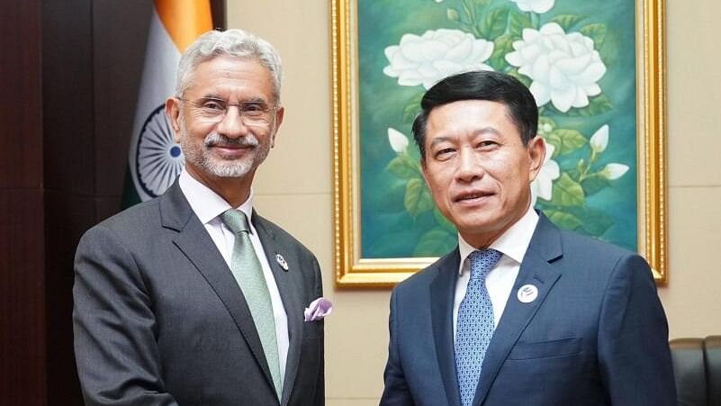 <div class="paragraphs"><p>External Affairs Minister S Jaishankar with Deputy Prime Minister and Foreign Minister of Lao PDR, Saleumxay Kommasith during a meeting in Vientiane.</p></div>