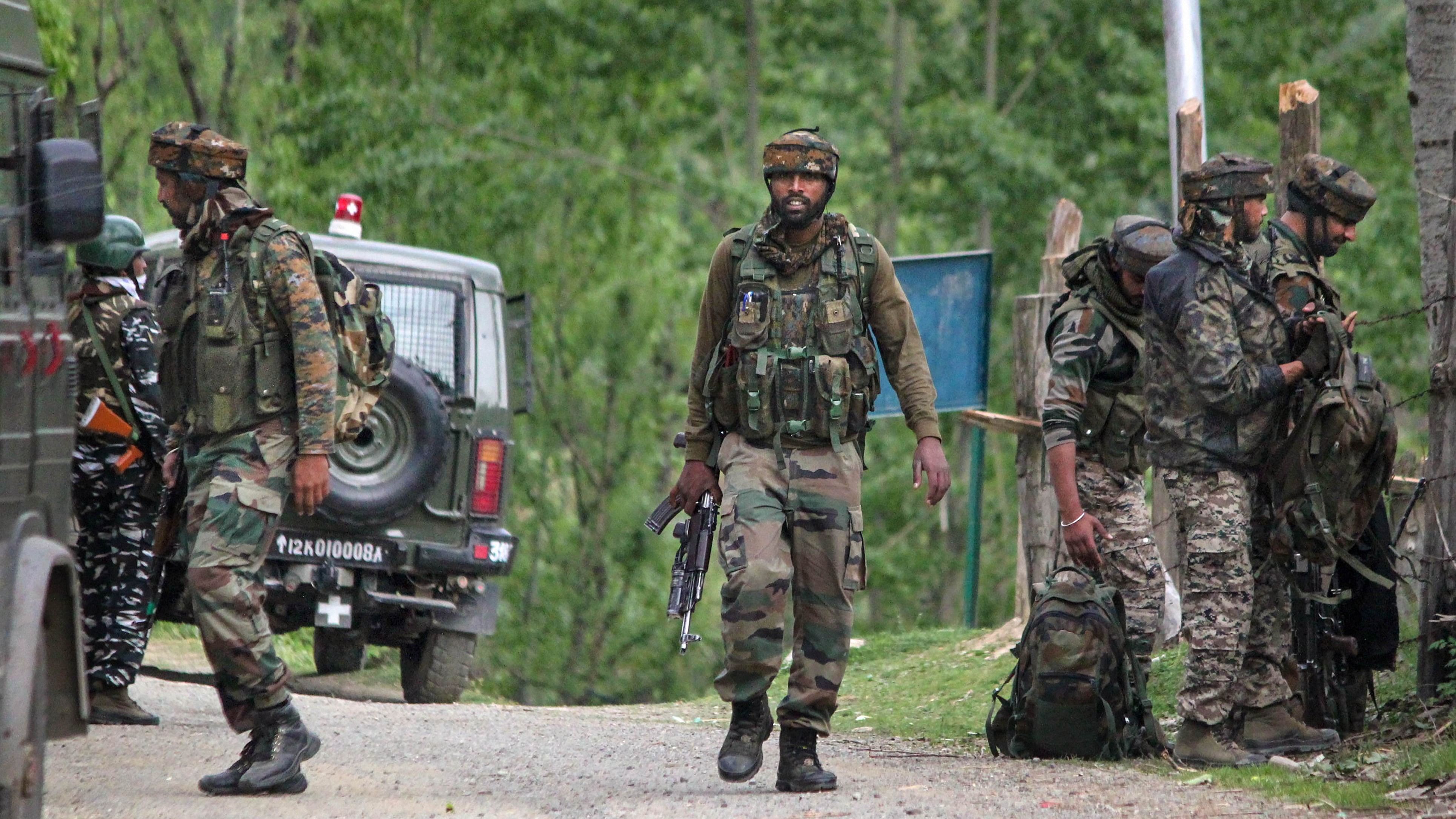 <div class="paragraphs"><p>Security forces personnel during an encounter  in Kupwara district</p></div>