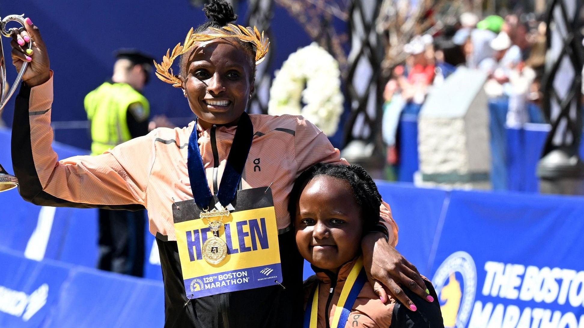 <div class="paragraphs"><p> Kenya's Hellen Obiri and her daughter Tania Blessing Macheche.</p></div>