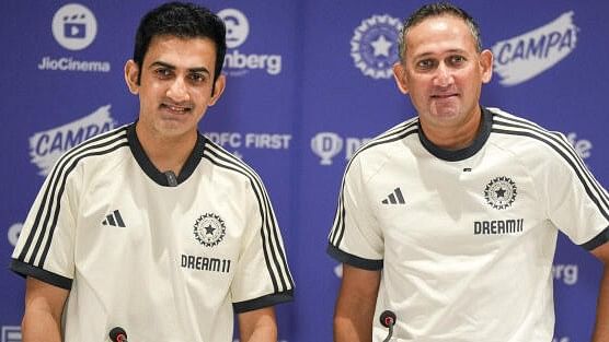 <div class="paragraphs"><p>Indian men's cricket team head coach Gautam Gambhir and BCCI Chief selector Ajit Agarkar during a press conference ahead of the team's Sri Lanka tour, in Mumbai, Monday, July 22, 2024. </p></div>