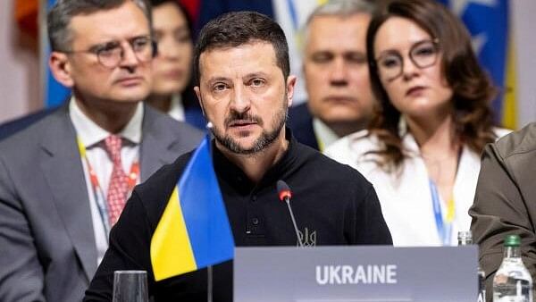 <div class="paragraphs"><p>Ukrainian President Volodymyr Zelenskyy speaks during the opening plenary session, during the Summit on peace in Ukraine.&nbsp;</p></div>