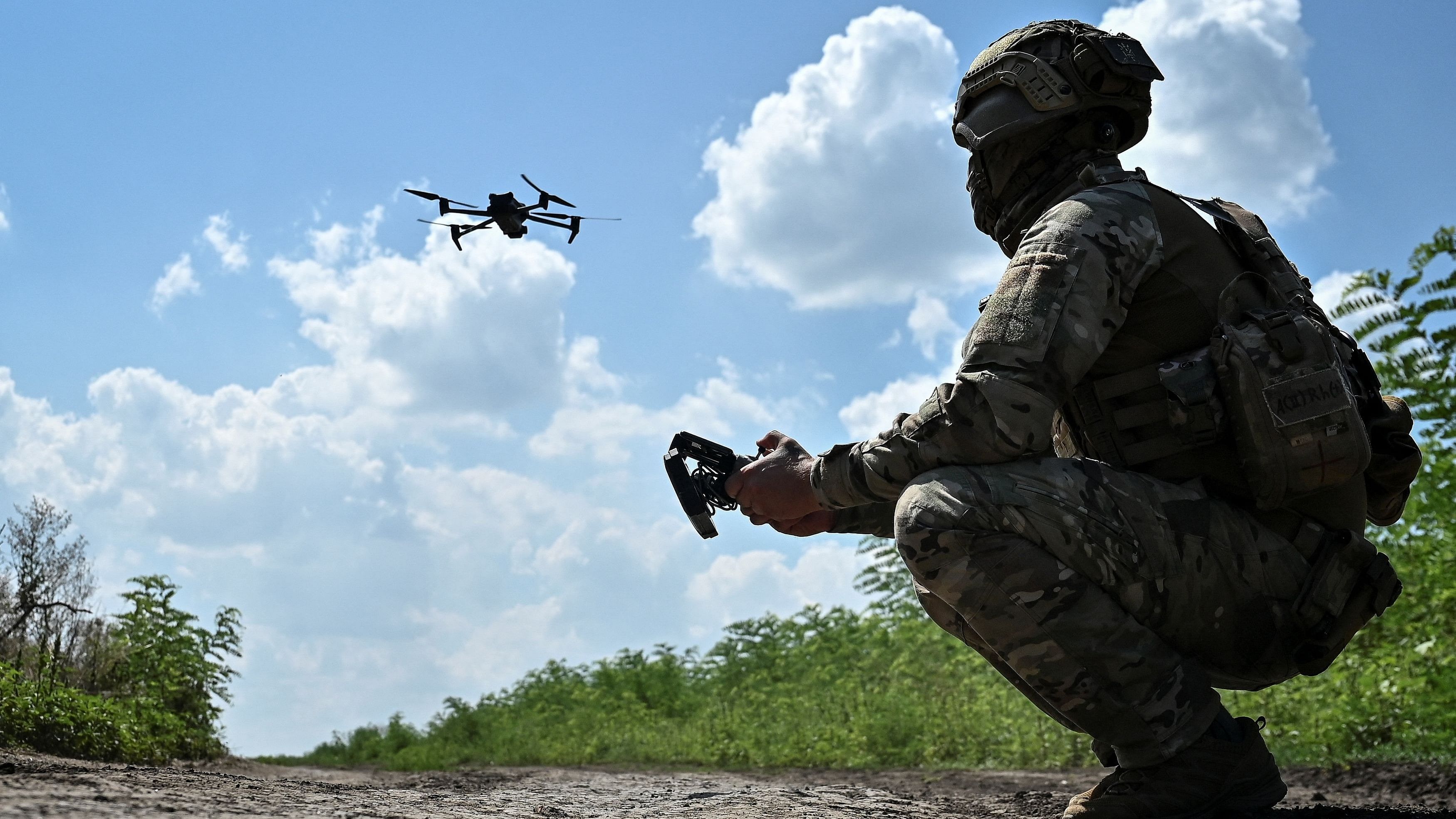 <div class="paragraphs"><p>File photo of a Ukrainian serviceman launches a drone</p></div>