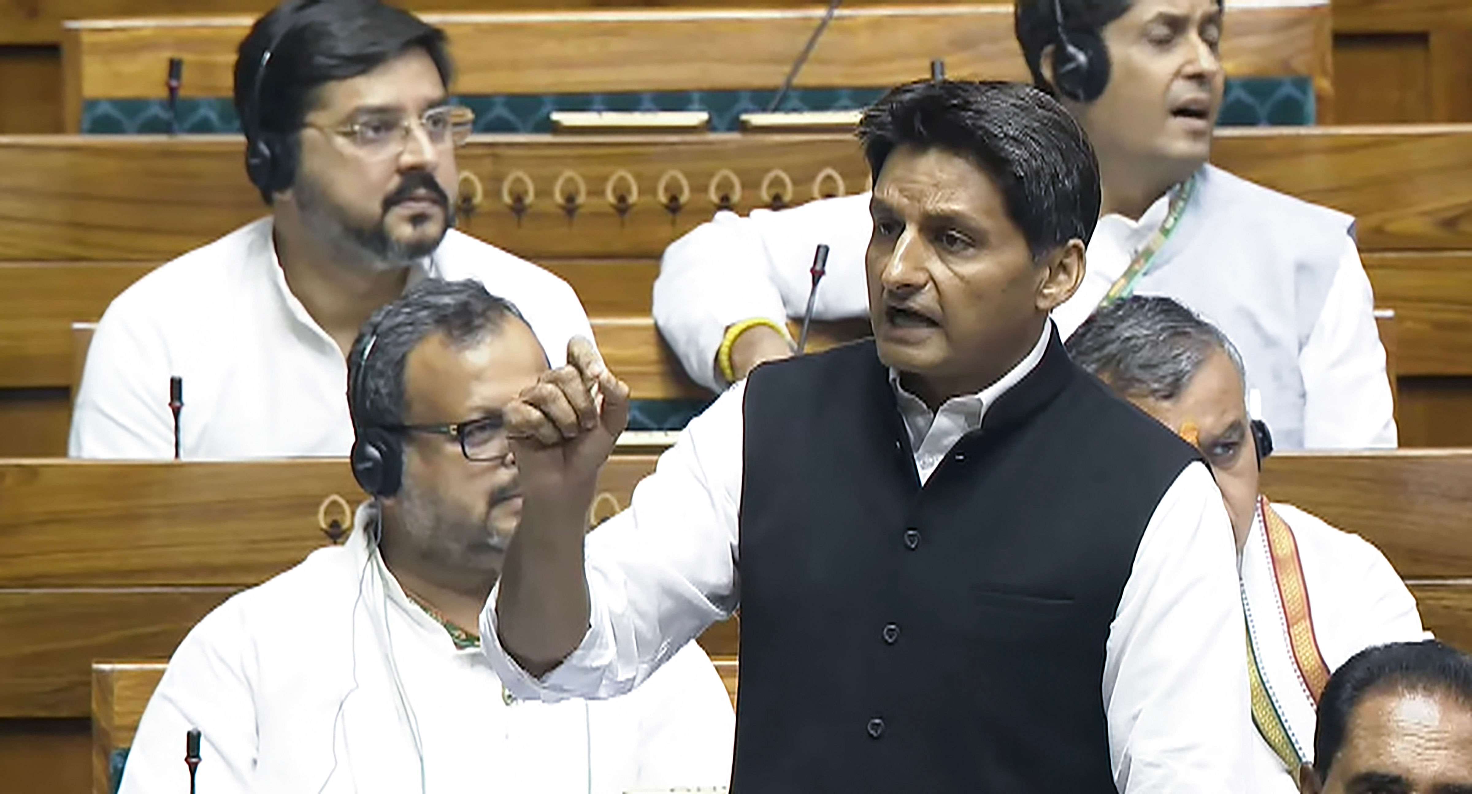 <div class="paragraphs"><p>Congress MP Deepender S Hooda speaks in the Lok Sabha during the first day of the Monsoon Session of Parliament, in New Delhi, Monday, July 22, 2024. </p></div>