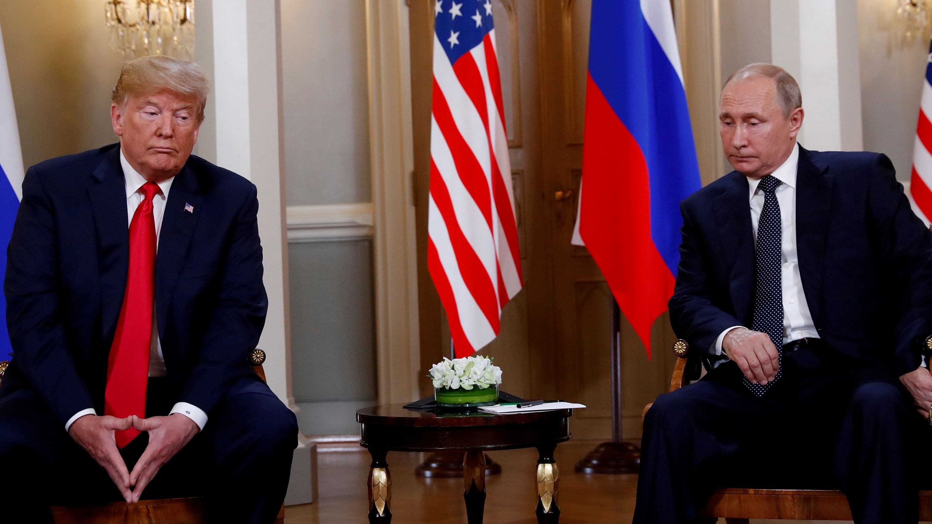 <div class="paragraphs"><p>Former US President Donald Trump with Russian President Vladimir Putin in Helsinki, Finland, July 16, 2018. </p></div>