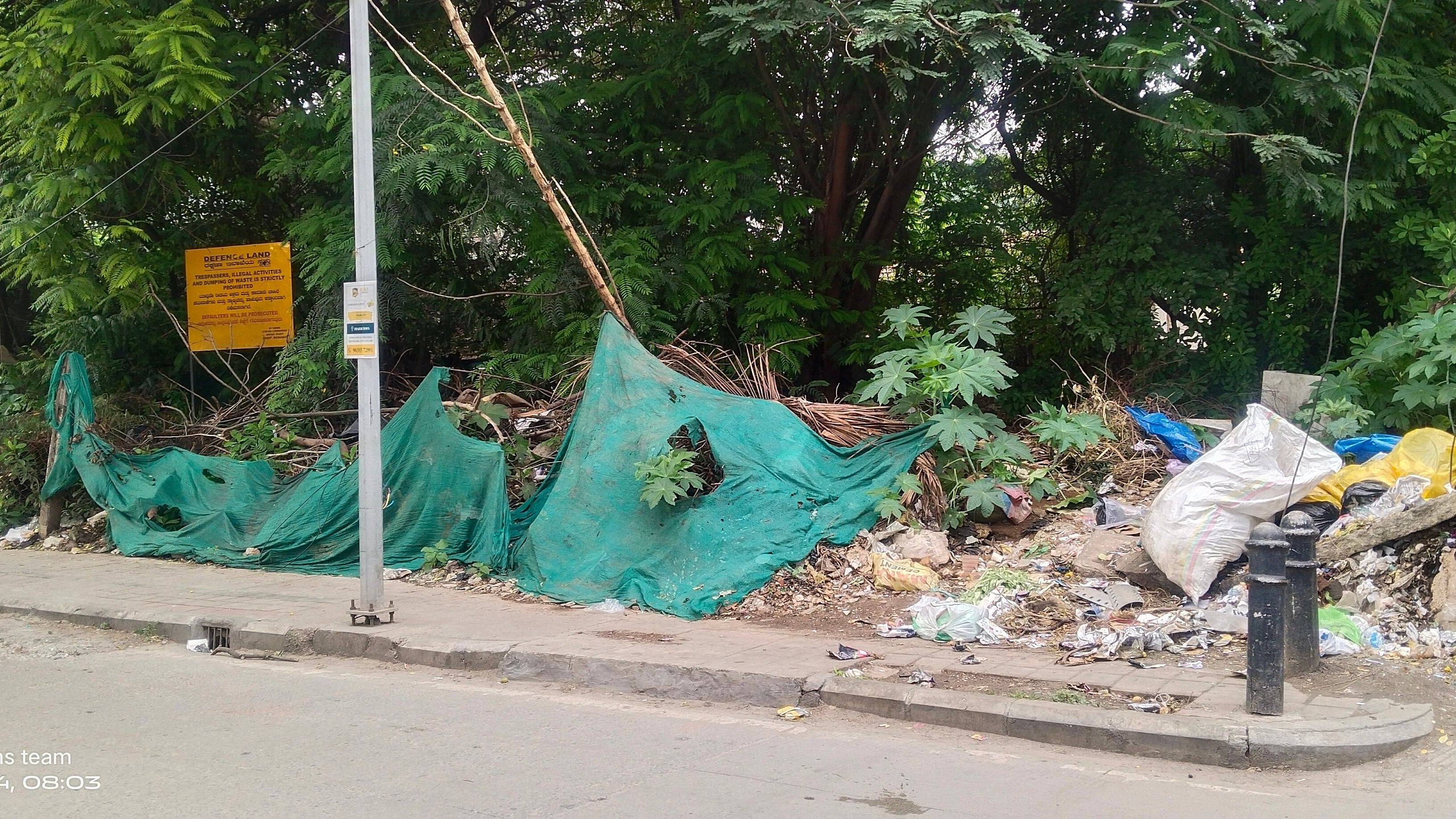 <div class="paragraphs"><p>Before the spot was cleared on Gangadhar Chetty Road. </p></div>