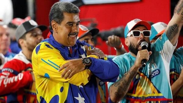 <div class="paragraphs"><p>Venezuelan President Nicolas Maduro celebrates after the presidential election in Caracas, Venezuela July 29, 2024.</p></div>