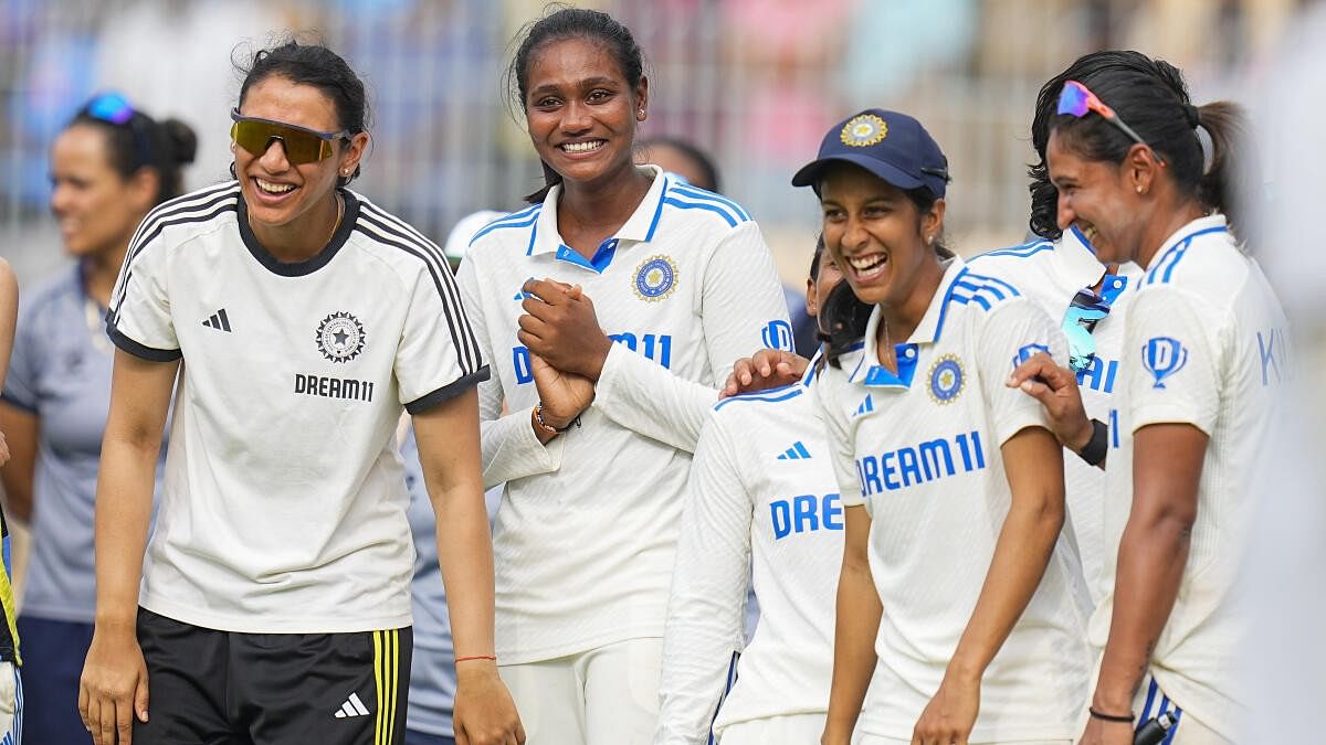 <div class="paragraphs"><p>Indian players during the prize distribution ceremony after defeating South Africa in the women's one-off test cricket match, at MA Chidambaram Stadium, in Chennai, Monday, July 1, 2024.</p></div>