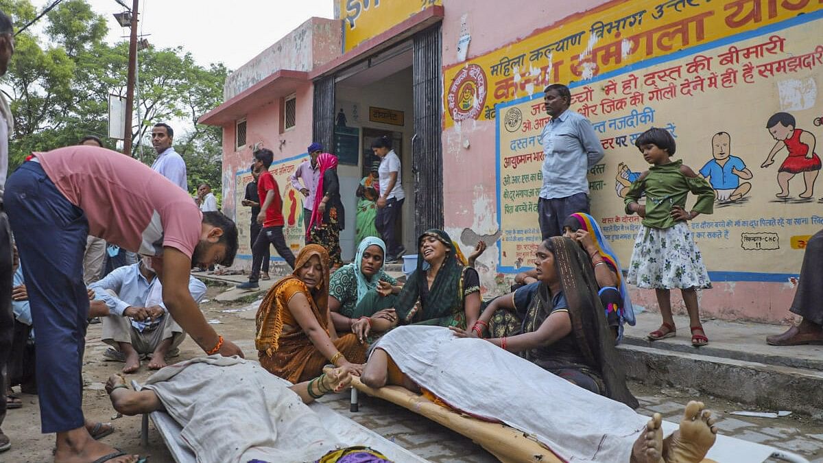 <div class="paragraphs"><p>Victims of the stampede at a Trauma Centre in Hathras on Tuesday.&nbsp;</p></div>
