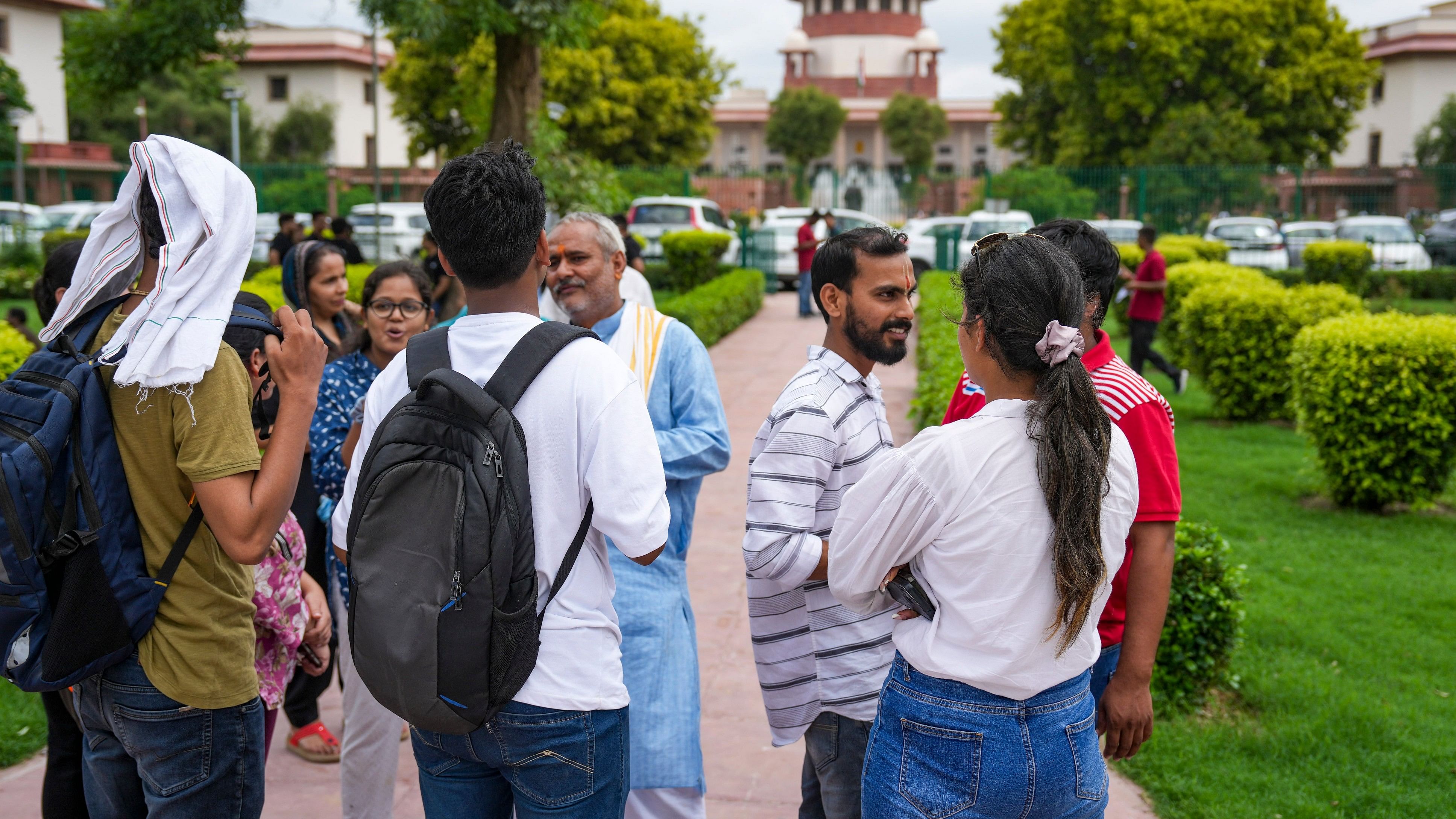 <div class="paragraphs"><p>Students and others at the Supreme Court of India in New Delhi, Monday, July 8, 2024. </p></div>