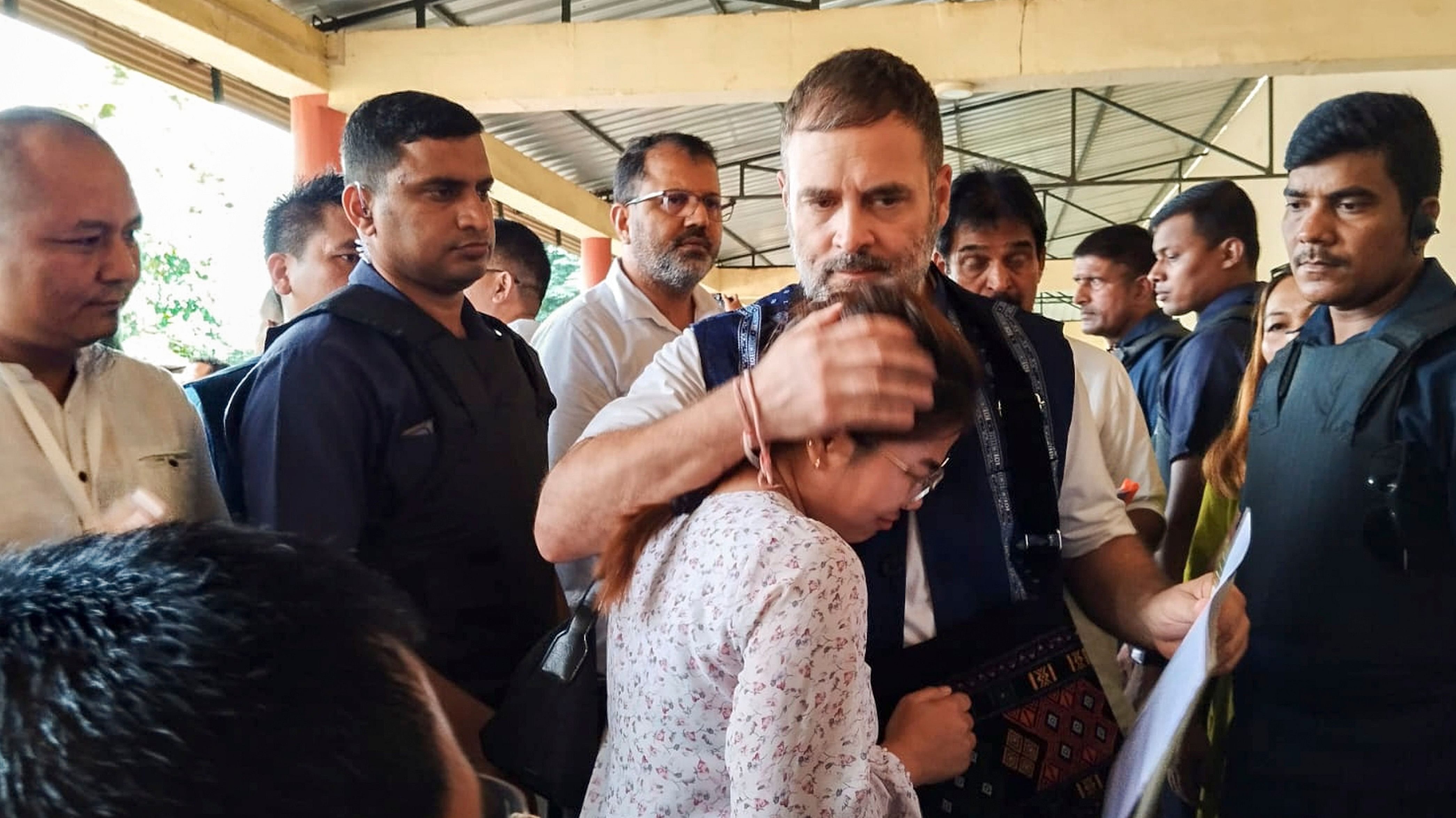 <div class="paragraphs"><p>Congress MP Rahul Gandhi during his visit to Churachandpur relief camp, in Manipur, Monday, July 8, 2024. </p></div>