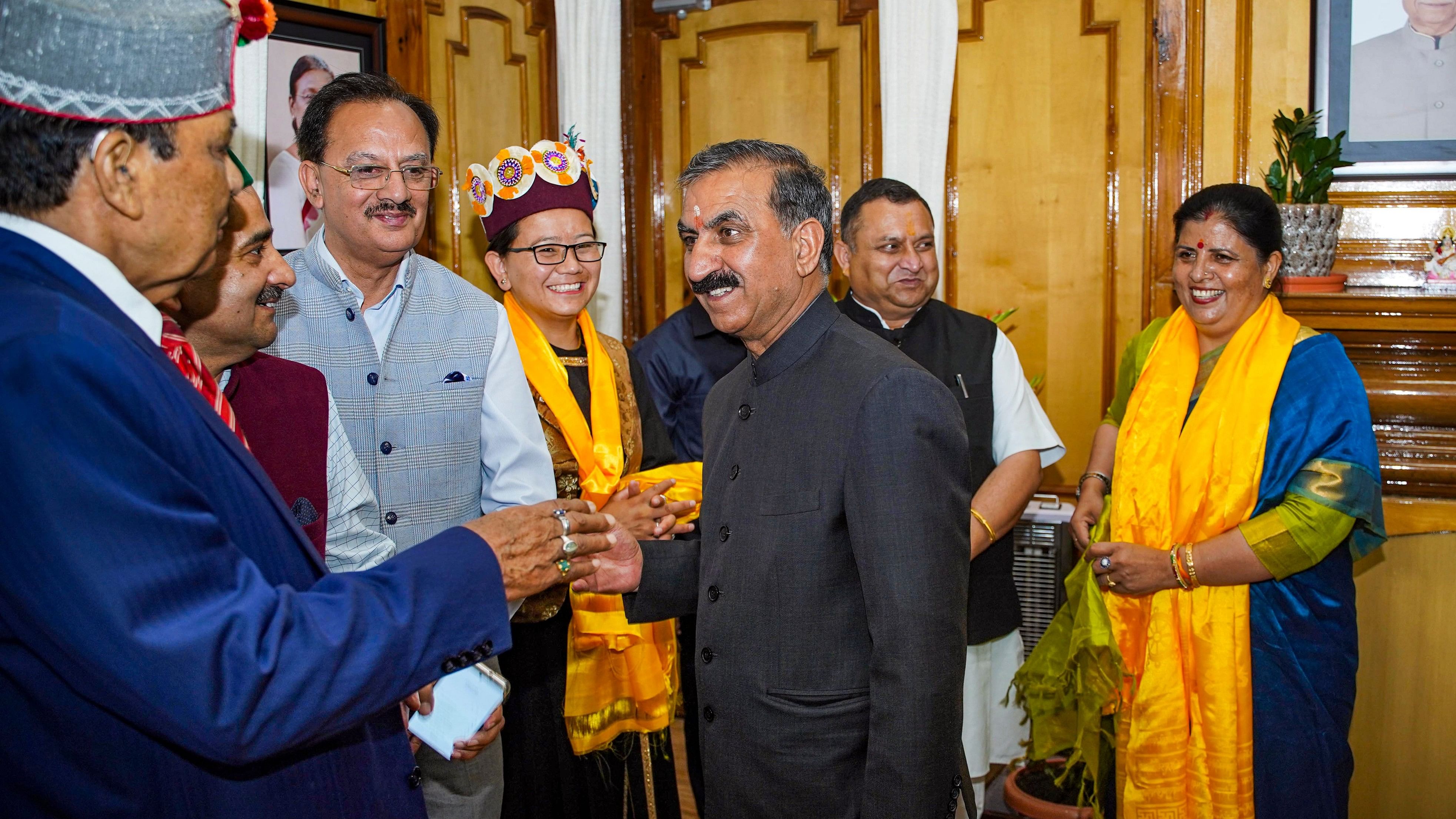 <div class="paragraphs"><p>Himachal Pradesh Chief Minister Sukhvinder Singh Sukhu during the oath taking ceremony of newly-elected MLAs, at Vidhan Sabha in Shimla, Monday, July 22, 2024. </p></div>