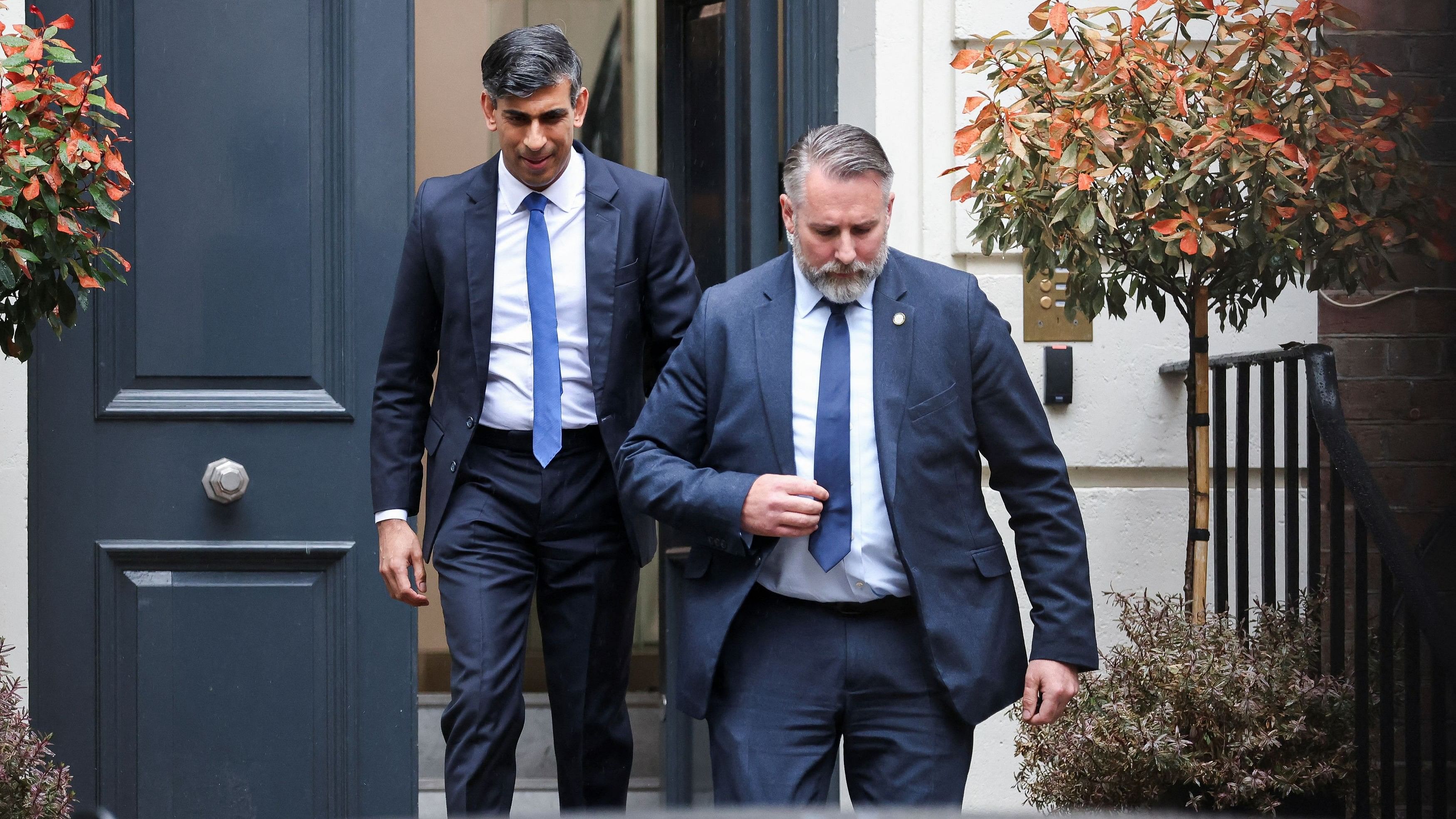 <div class="paragraphs"><p>Outgoing British Prime Minister Rishi Sunak leaves the Conservative Campaign Headquarters, following the results of the general election, in London, Britain, July 5, 2024.</p></div>