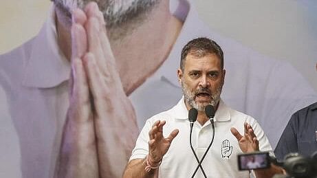 <div class="paragraphs"><p>Congress leader Rahul Gandhi addresses a party workers' convention, in Ahmedabad, Saturday, July 6, 2024.</p></div>