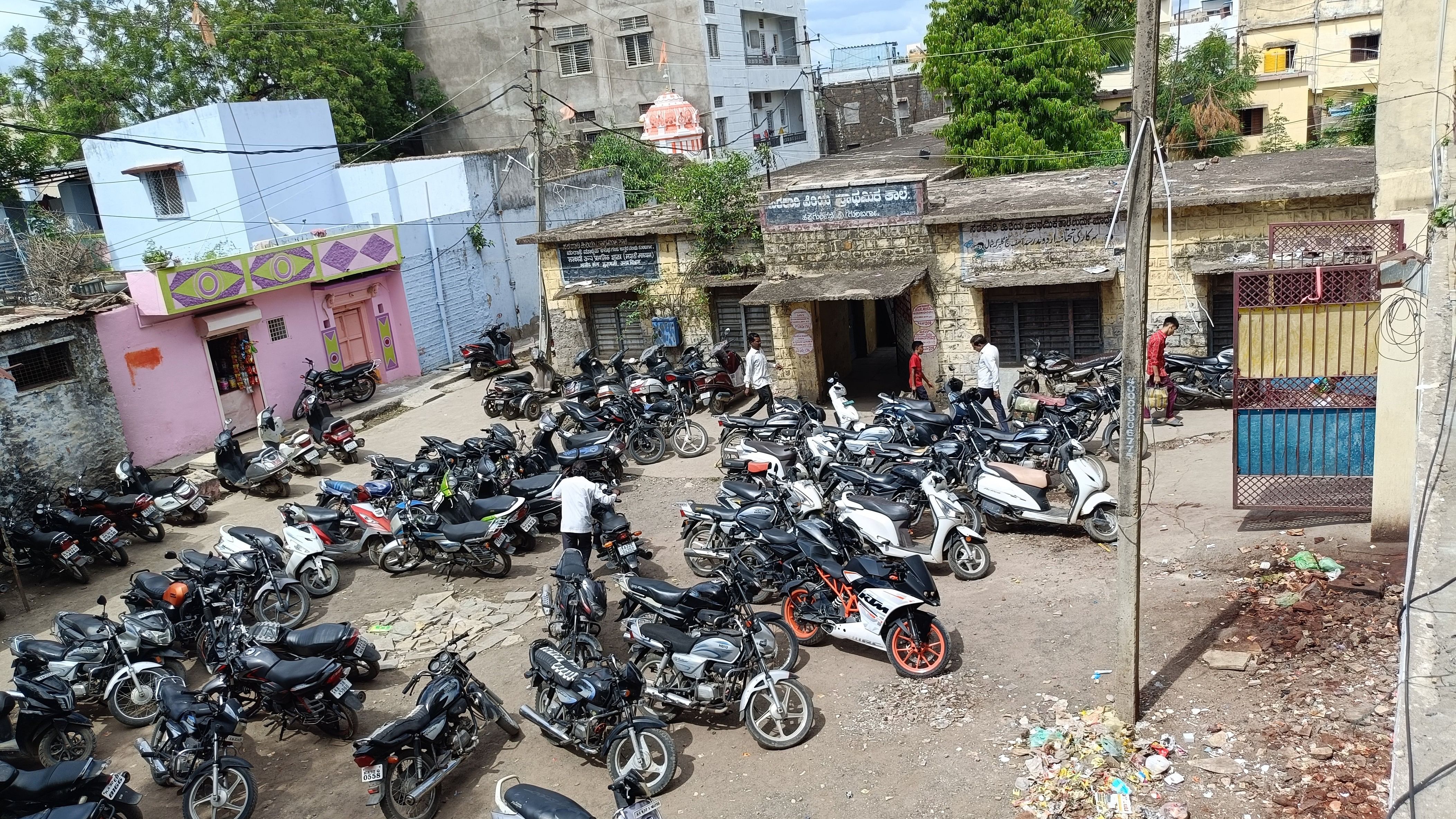 <div class="paragraphs"><p>Only about 2.93% of state education funds are put towards upgrading infrastructure.&nbsp;In pic, motorbikes parked outside a dilapidated Government Marathi and Urdu Higher Primary School at Saraf Bazar in Kalaburagi. </p></div>