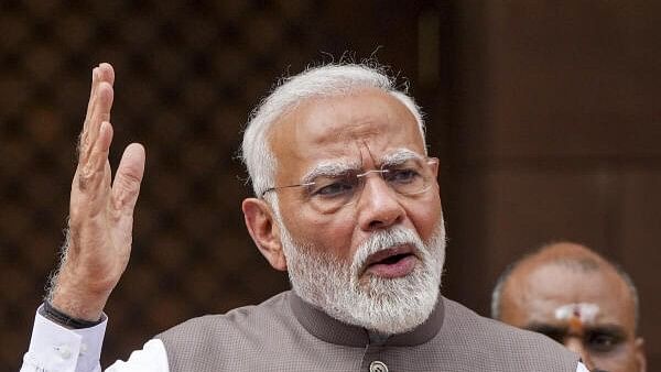 <div class="paragraphs"><p>Prime Minister Narendra Modi addresses the media on the first day of the Parliament session, in New Delhi, Monday, July 22, 2024.</p></div>