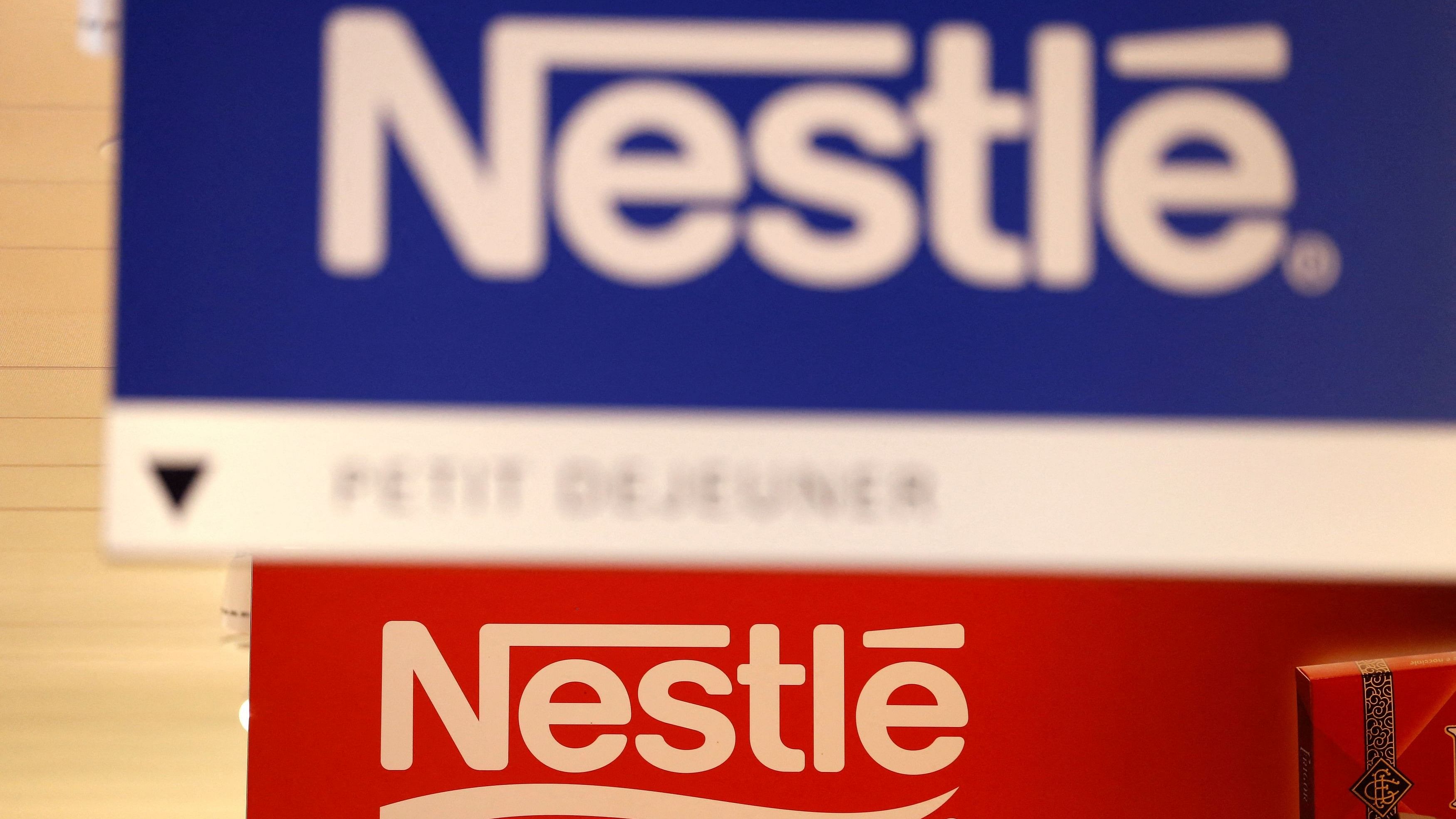 <div class="paragraphs"><p>Nestle logos are pictured in the supermarket</p></div>