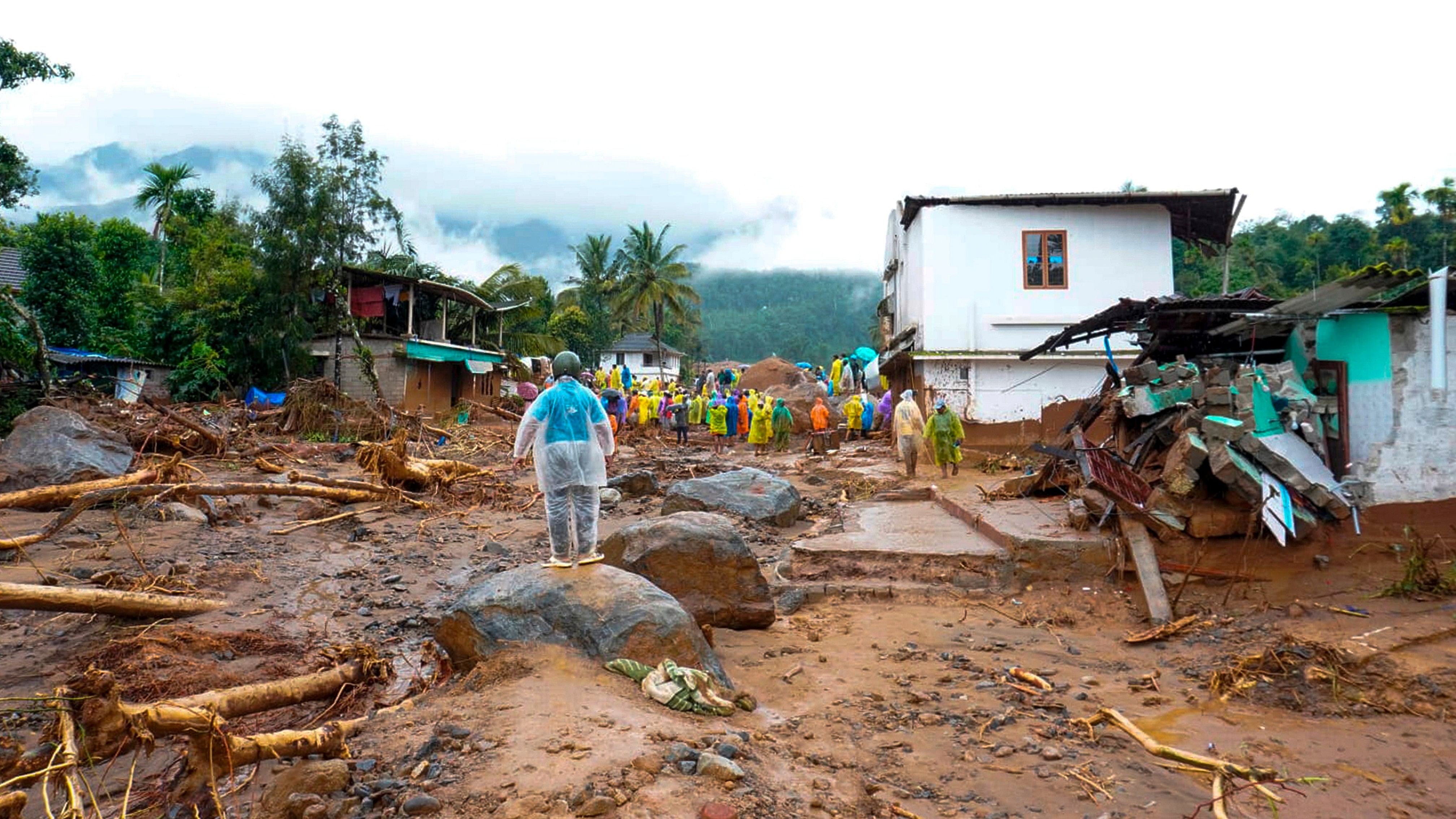 <div class="paragraphs"><p>Rescue work underway following landslides triggered by heavy rain at Chooralmala, in Wayanad district, Kerala, Tuesday, July 30, 2024. </p></div>