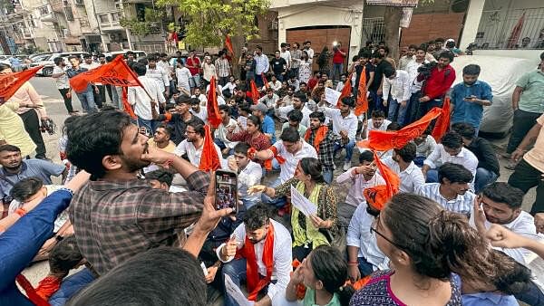 <div class="paragraphs"><p>ABVP supporters protest over Old Rajendra Nagar coaching incident at MCD Mayor residence, in New Delhi, Sunday, July 28, 2024.&nbsp;</p></div>