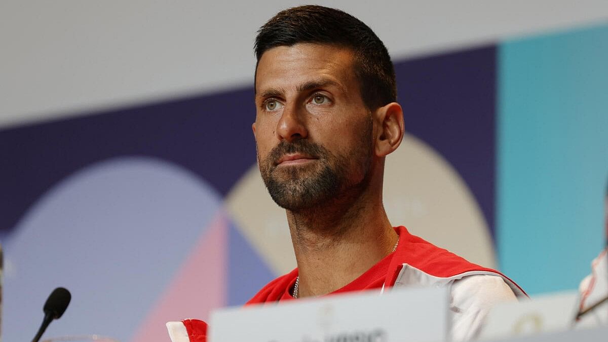 <div class="paragraphs"><p>Novak Djokovic of Serbia during a press conference.</p></div>