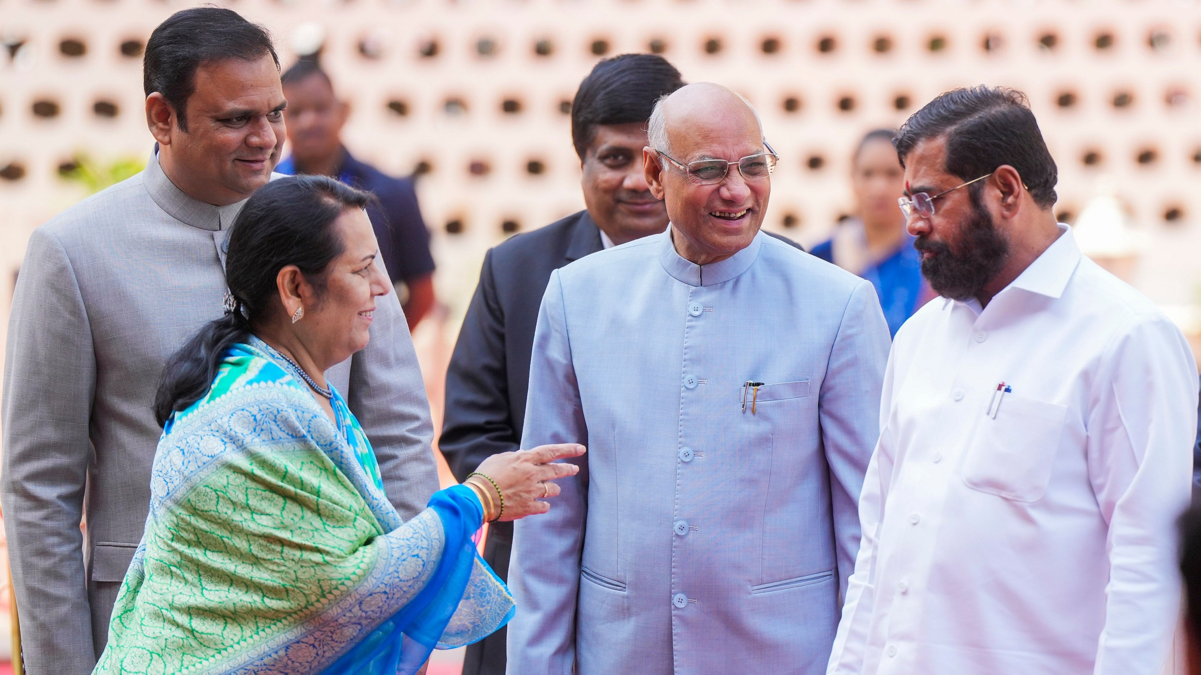 <div class="paragraphs"><p>Mumbai: Maharashtra Governor Ramesh Bais with Chief Minister Eknath Shinde, State Assembly Speaker <del>Rahul</del> Narwekar and Deputy Chairperson of State Legislative Council Neelam Gorhe</p></div>