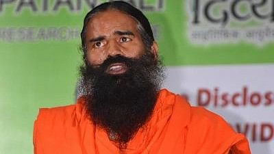 <div class="paragraphs"><p>Yoga guru Ramdev addresses the media during the launch of 'Coronil' and 'Swasari', ayurvedic medicines claimed by Patanjali to cure coronavirus disease.</p></div>